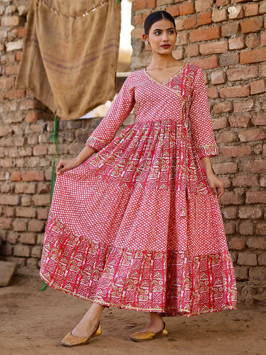 

mokshi Floral Print Maxi Midi Dress, Pink