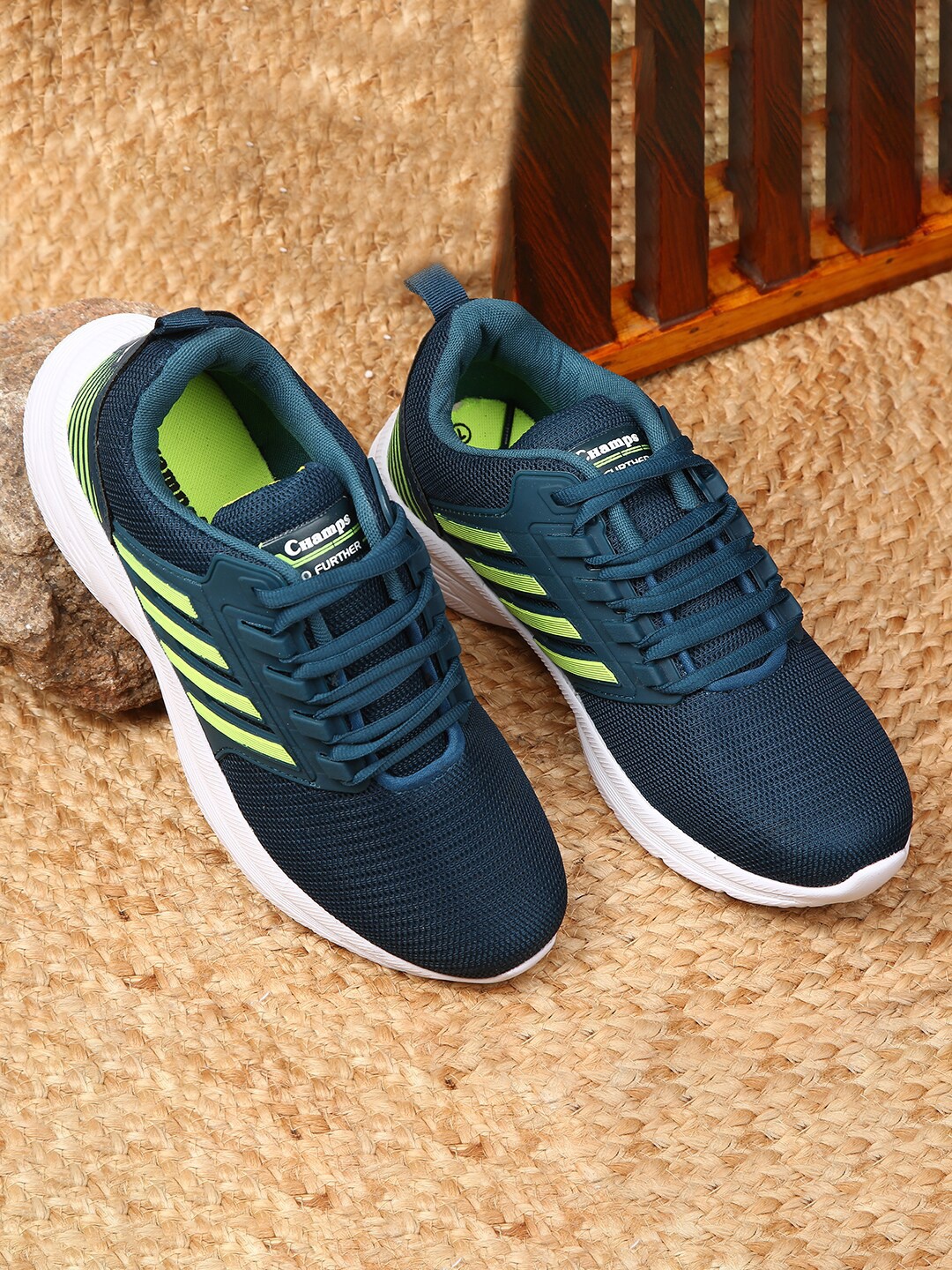 

Champs Men Round Toe Mesh Running Shoes, Turquoise blue
