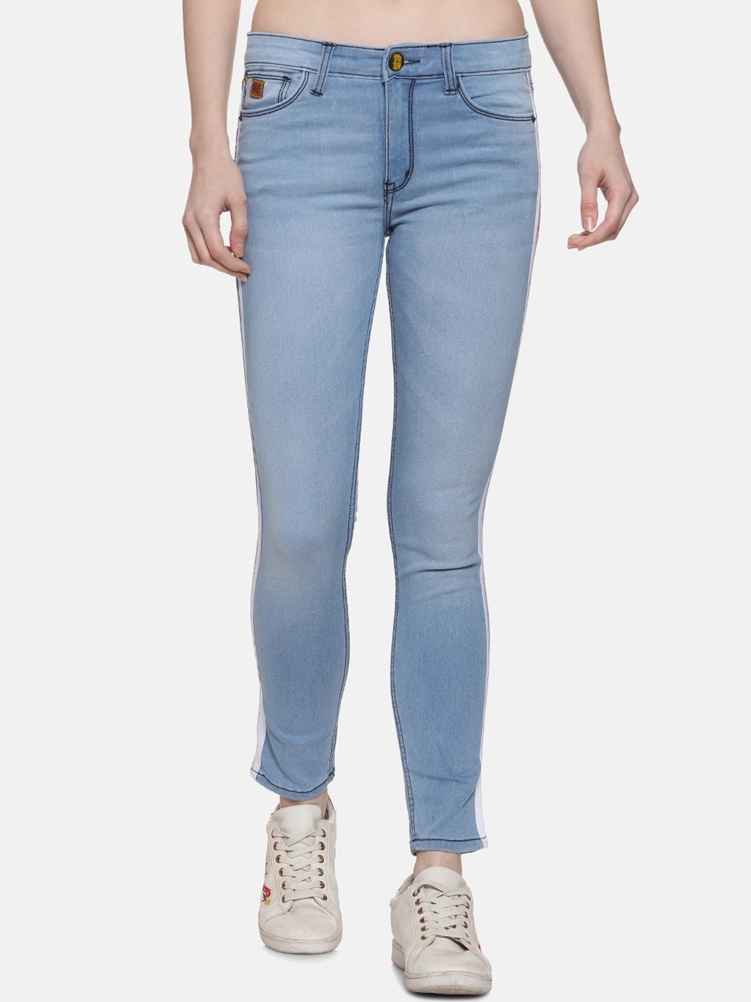 

Campus Sutra Women Blue Smart Mid-Rise Clean Look Cotton Jeans