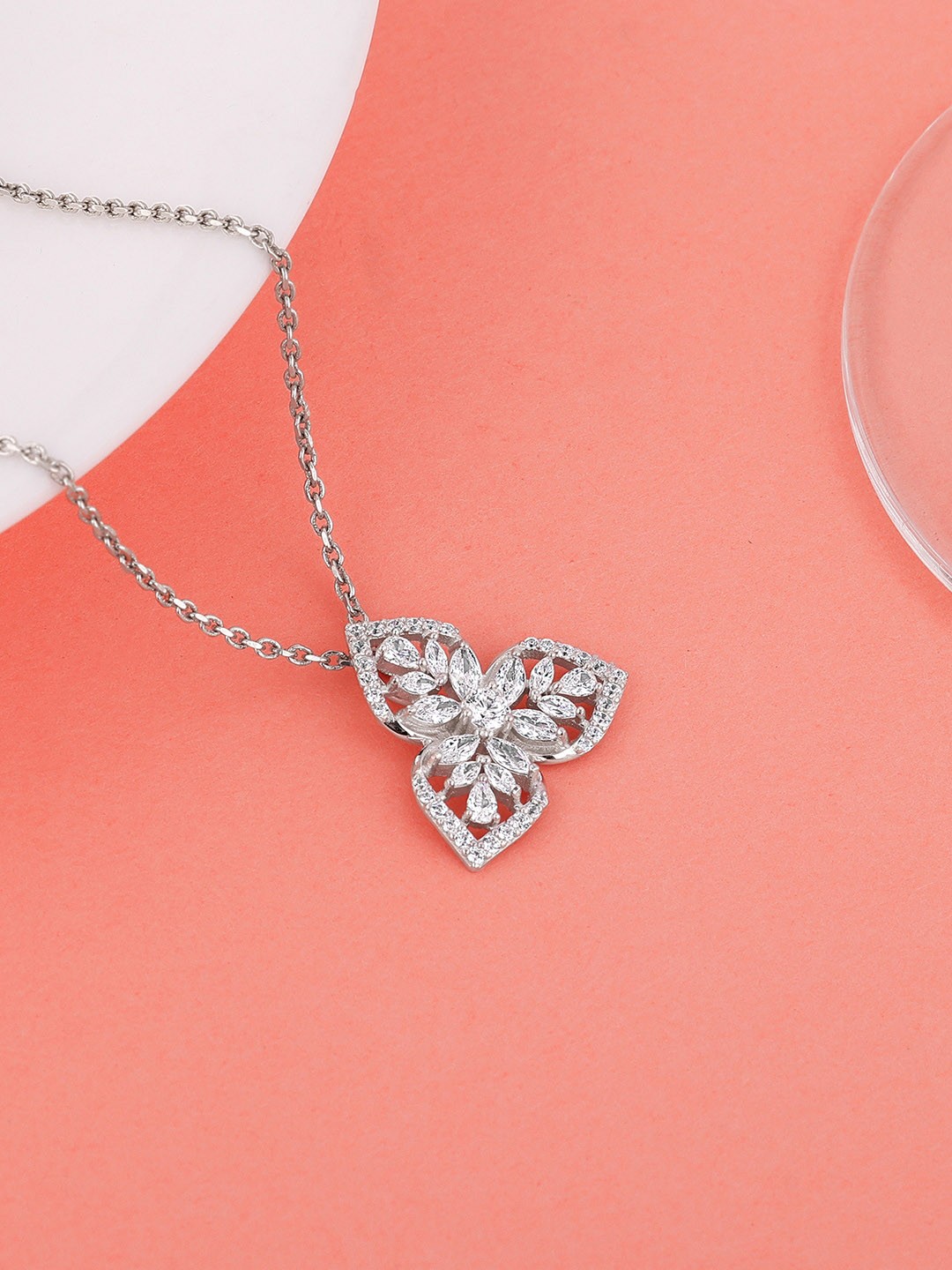 

GIVA Rhodium Plated 925 Sterling Silver Pendants with Chains