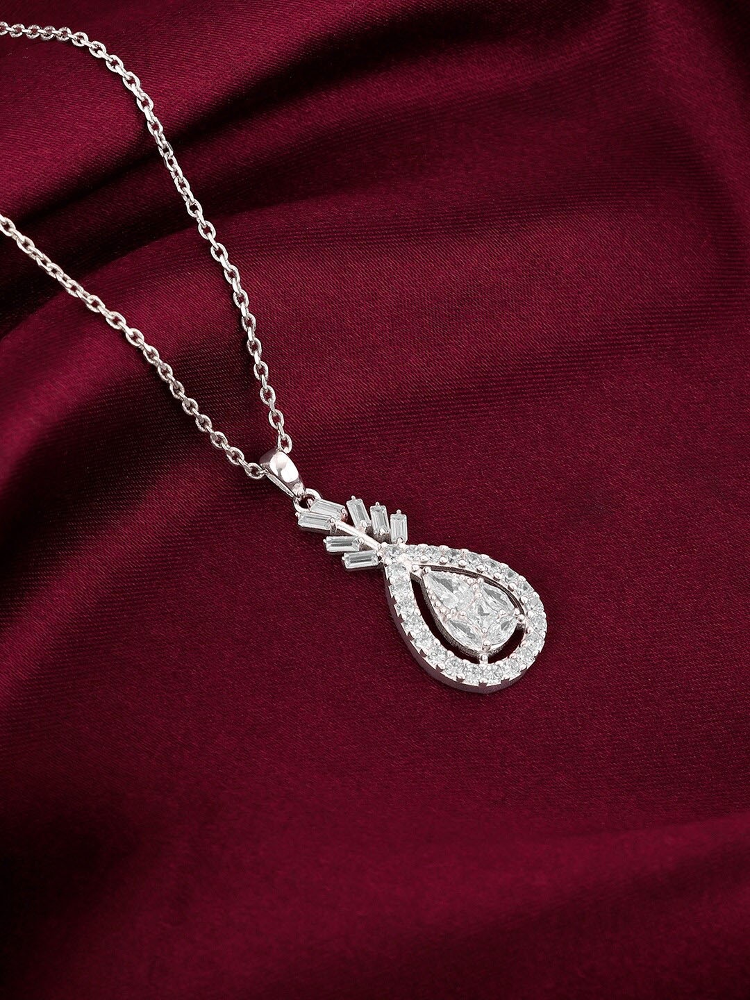 

GIVA Rhodium Plated 925 Sterling Silver Pendants with Chains