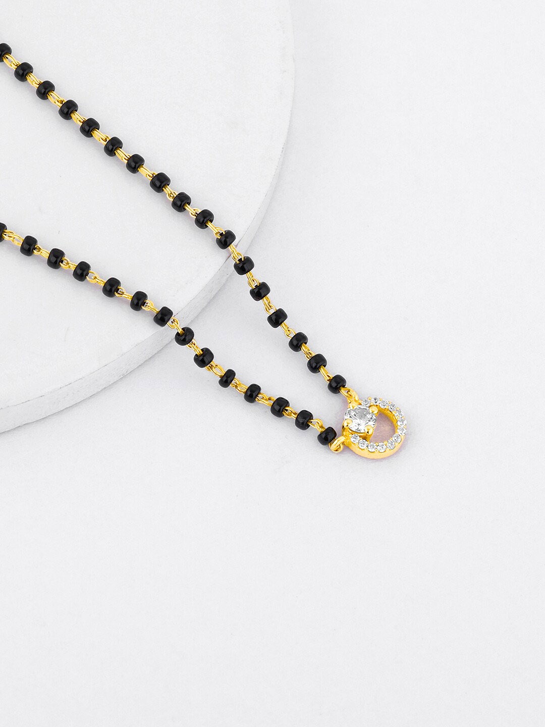 

GIVA Gold-Plated 925 Sterling Silver Stones Studded & Beads Mangalsutra