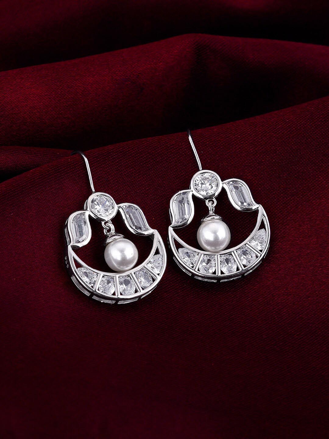

GIVA Rhodium Plated 925 Sterling Silver Contemporary Drop Earrings