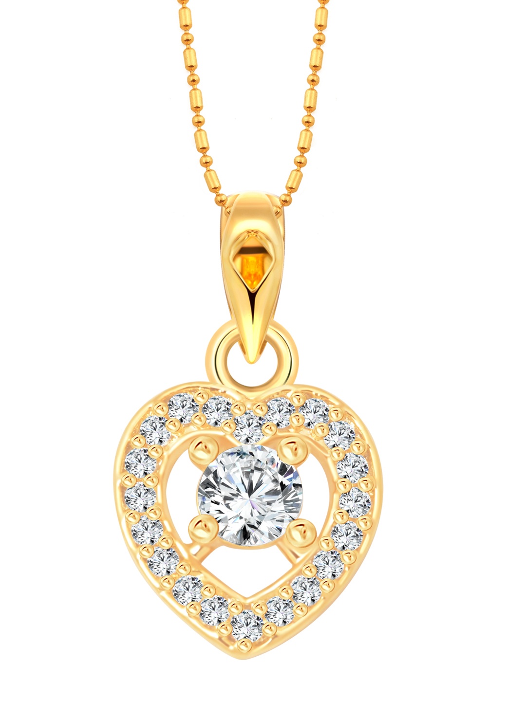 

Vighnaharta Gold-Plated Heart Shaped Pendant