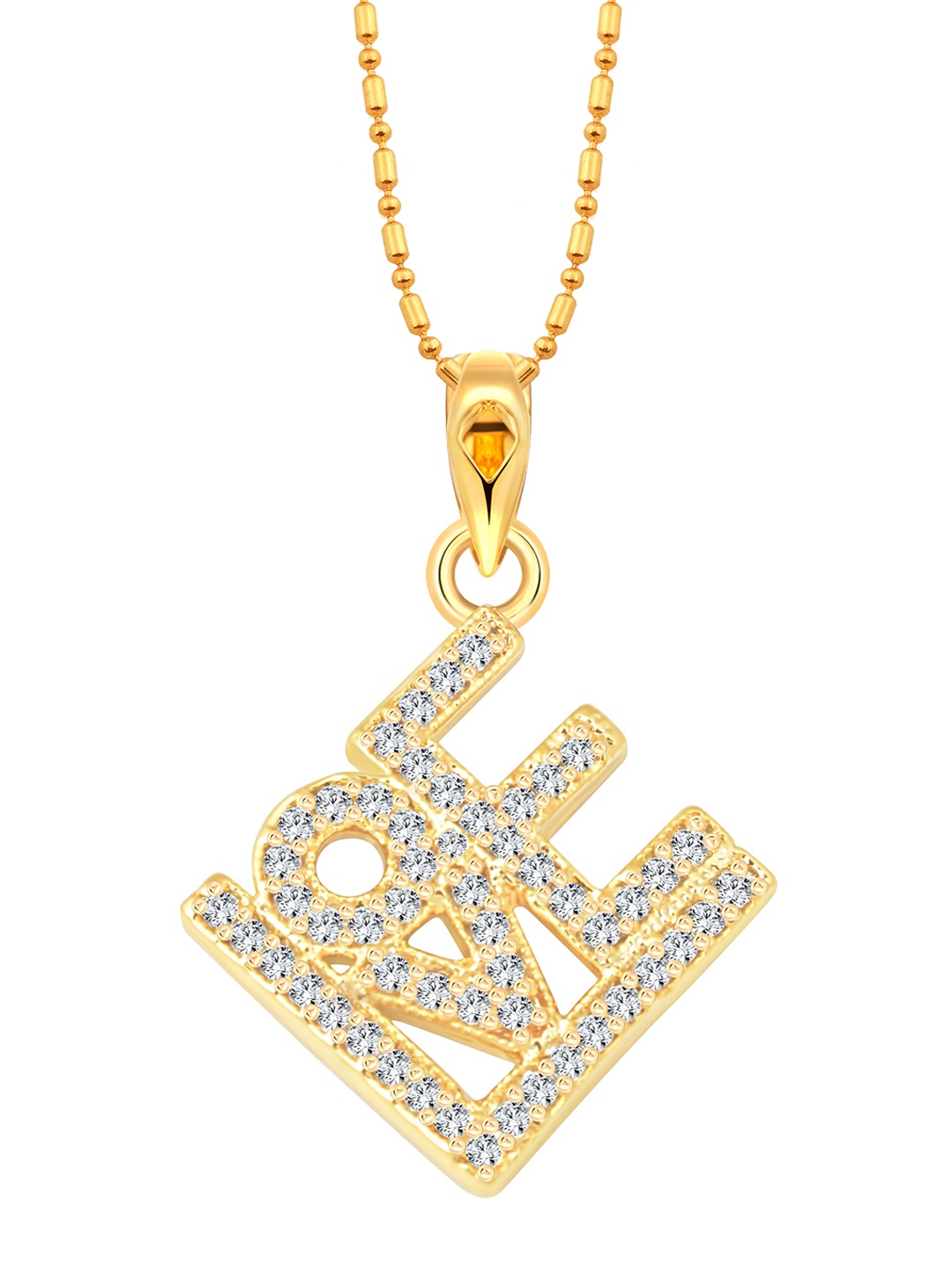 

Vighnaharta Gold-Plated Cubic Zirconia Studded Pendants With Chains