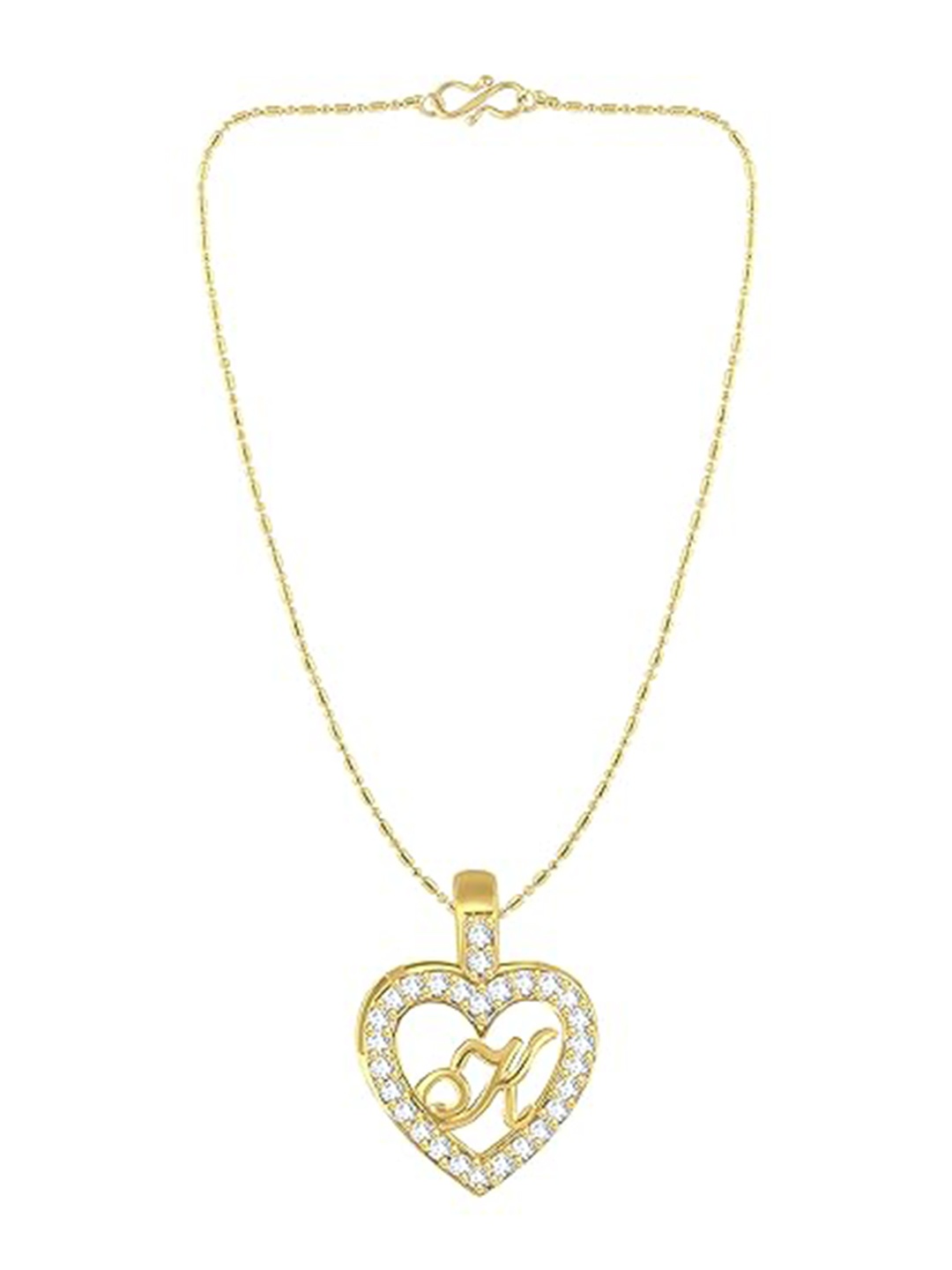 

Vighnaharta Gold-Plated Heart Shaped Pendant With Chain