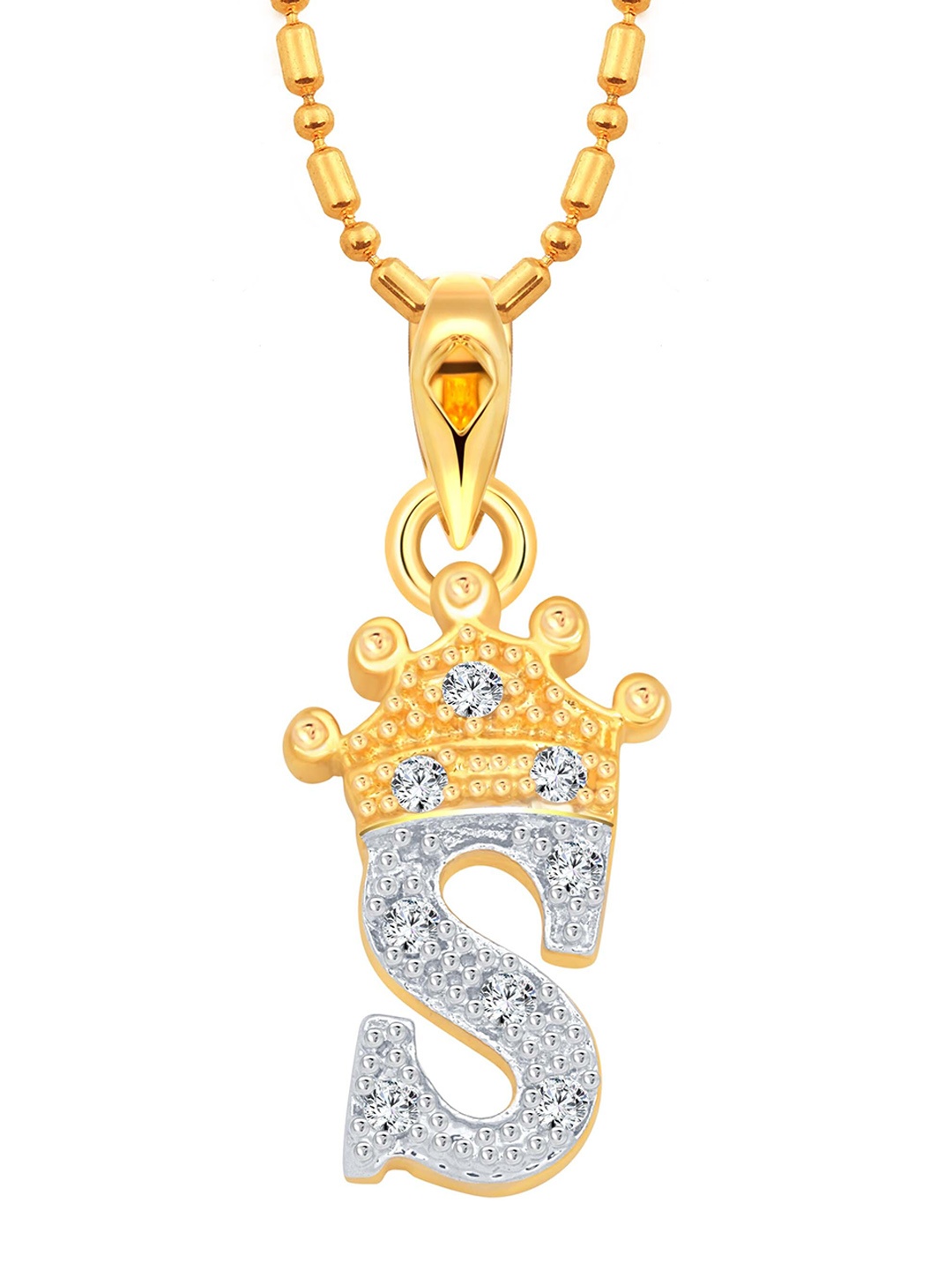 

Vighnaharta Gold-Plated Cubic Zirconia Studded Pendants With Chains