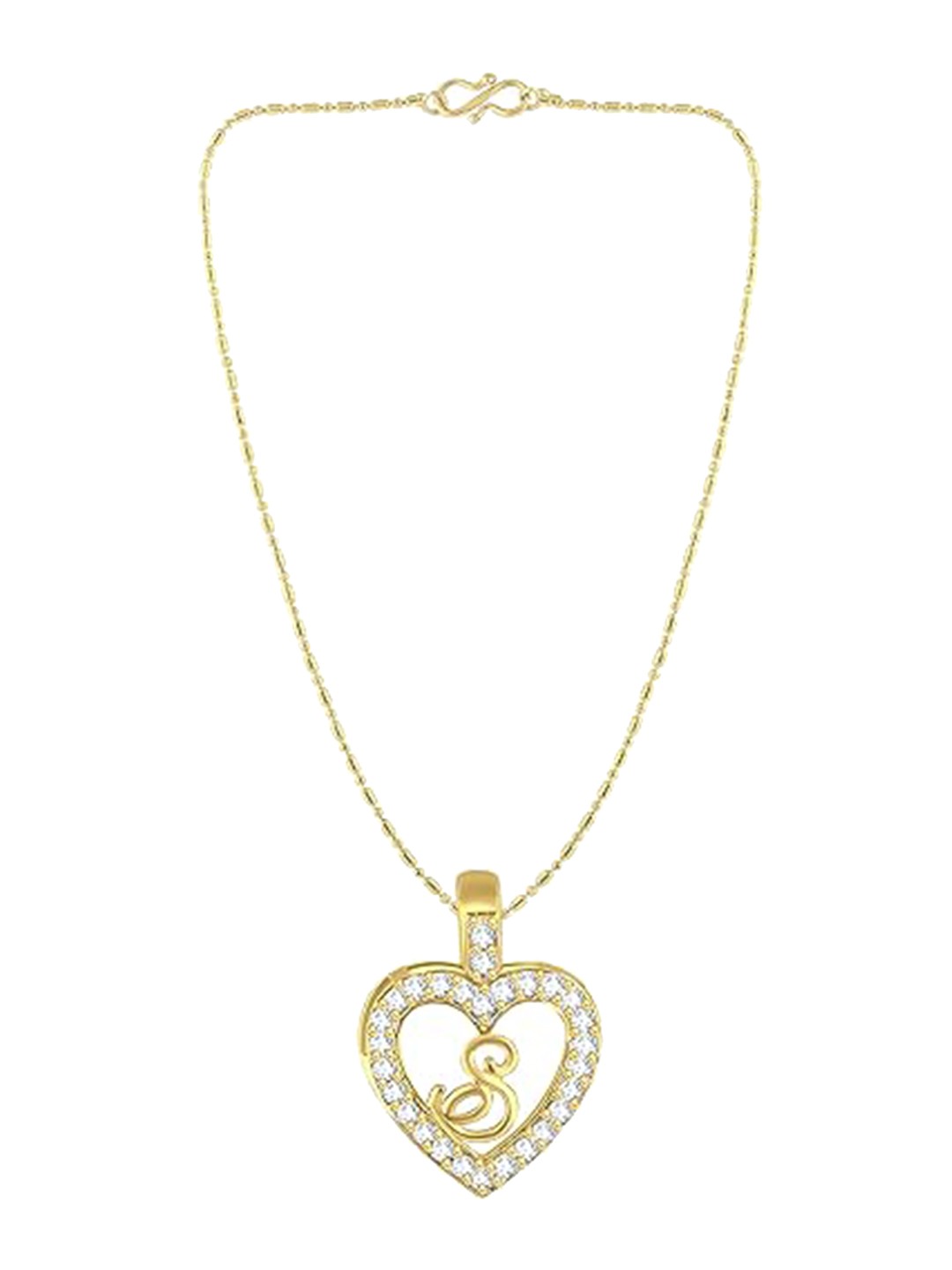 

Vighnaharta Gold-Plated Heart Shaped Pendant With Chain
