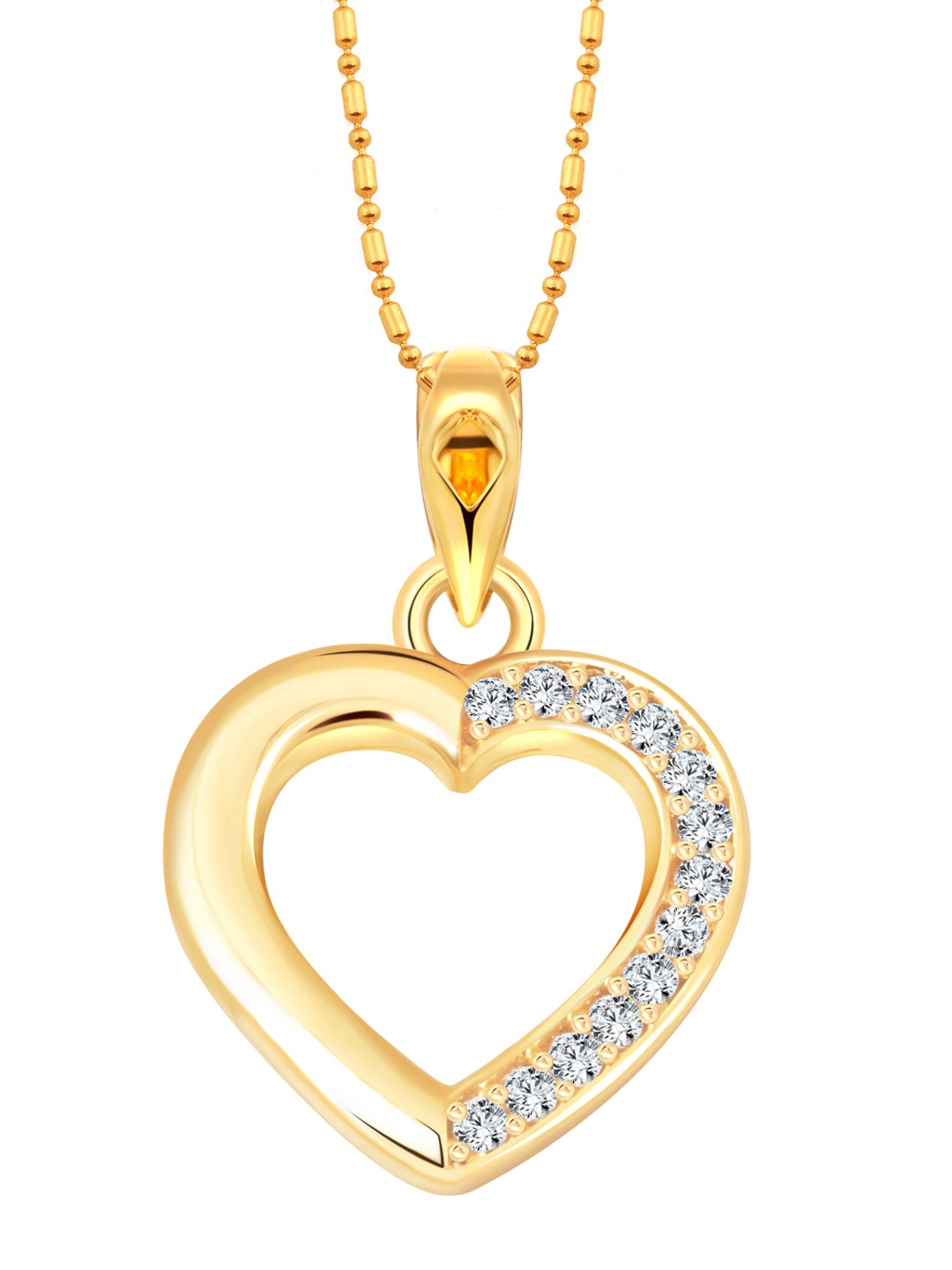 

Vighnaharta Gold-Plated Heart Shaped Pendant