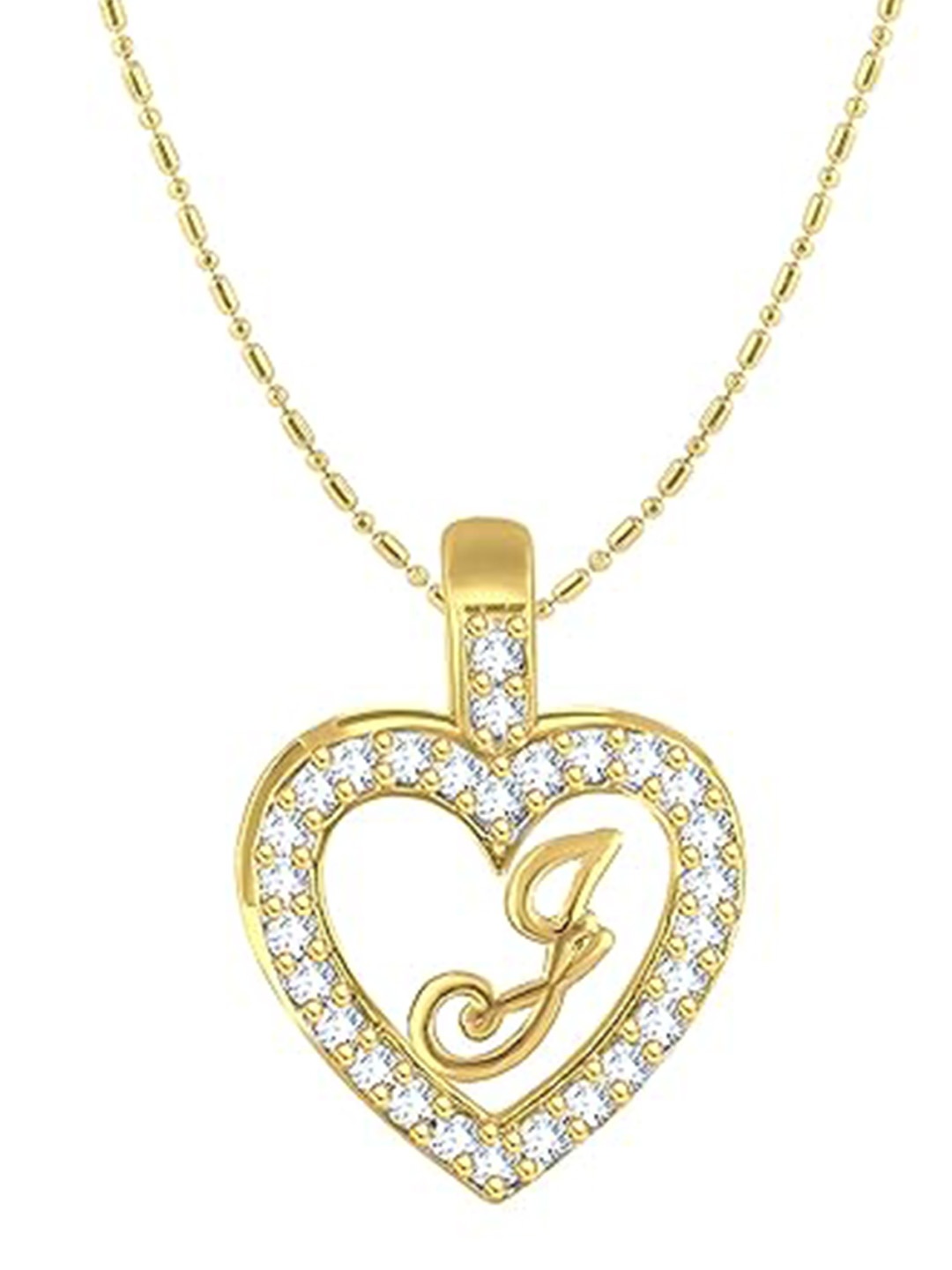 

Vighnaharta Gold-Plated Cubic Zirconia Studded Heart Shaped Pendants With Chains