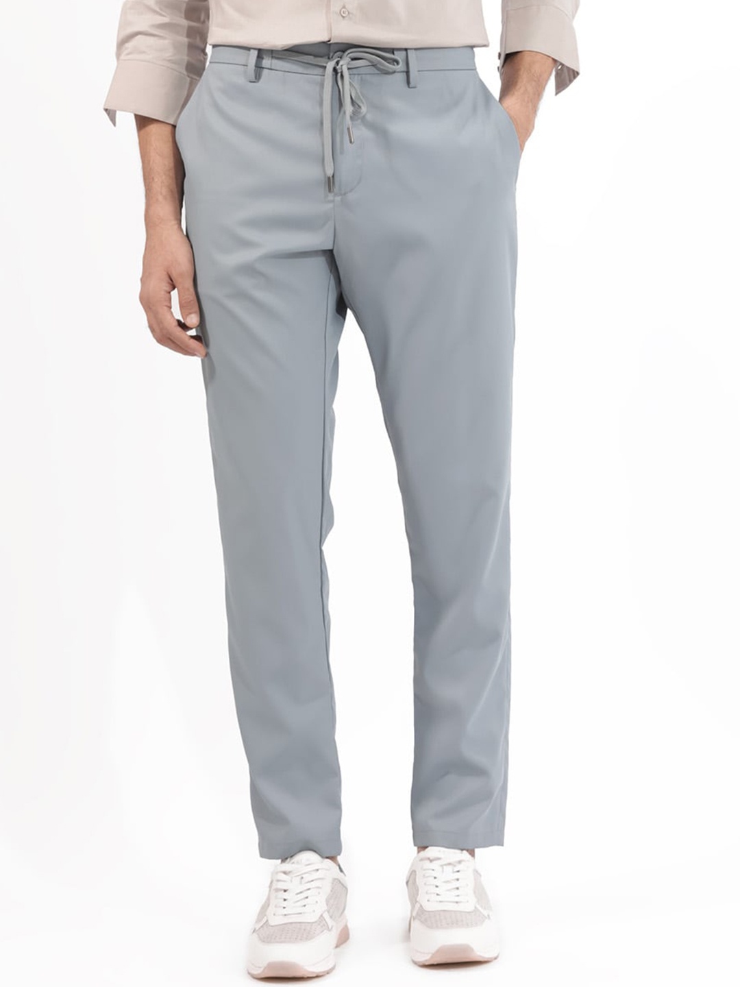 

RARE RABBIT Men Nimb Drawstring Regular Fit Trouser, Blue