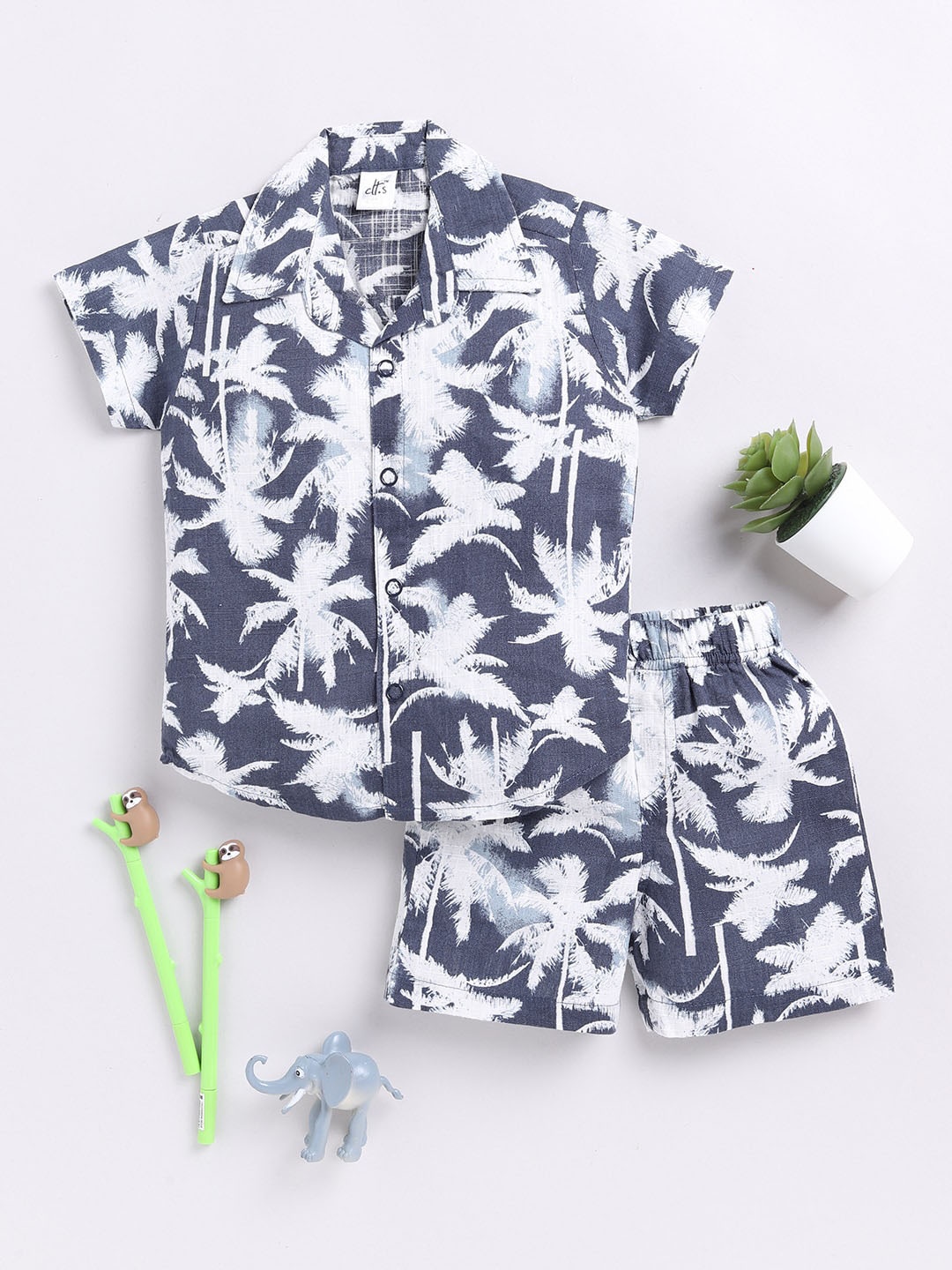 

Clt.s Kids Printed Pure Cotton Night suit, Blue