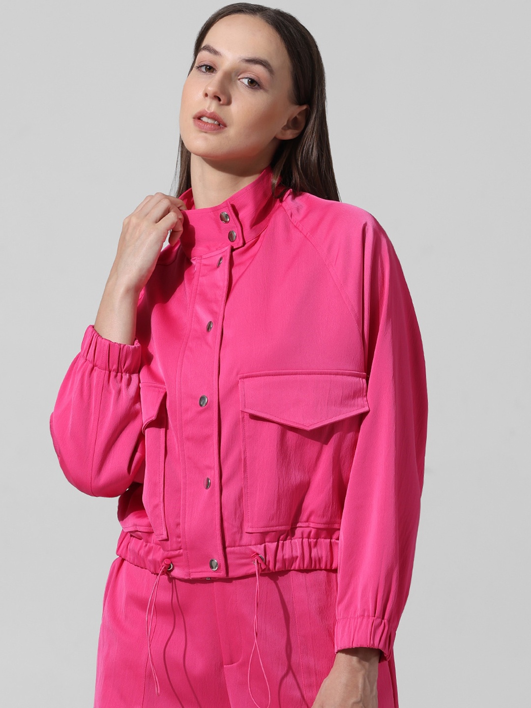 

ONLY Stand Collar Tailored Jacket, Pink