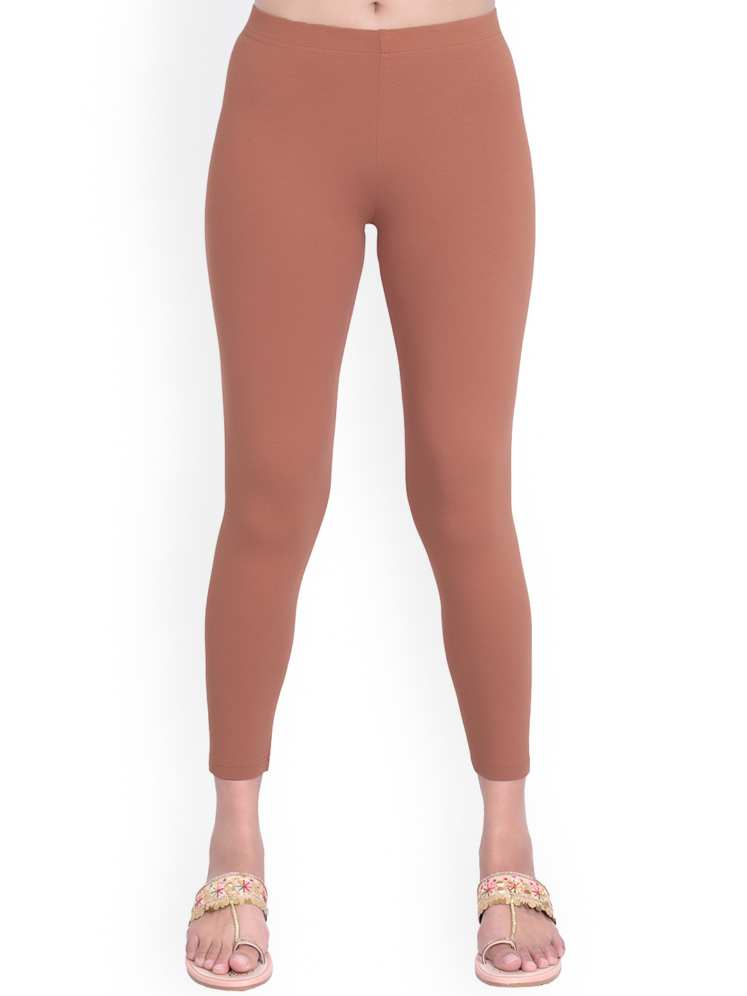 

ONE SKY High Rise Ankle Length Slip-On Leggings, Brown