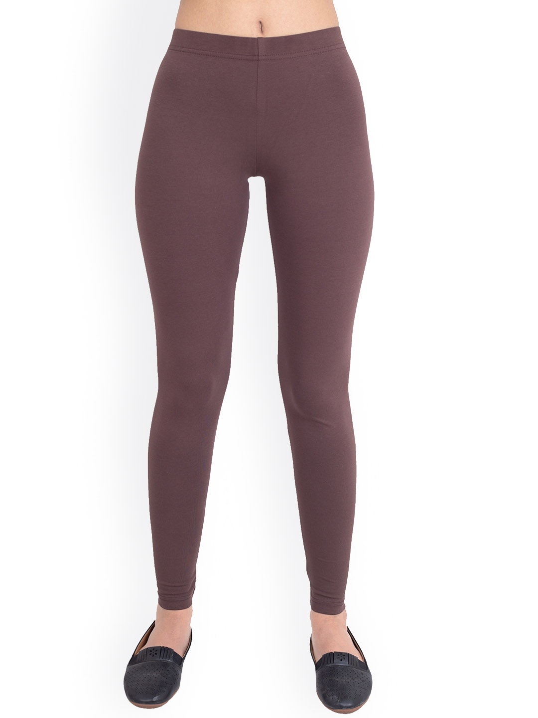 

ONE SKY High Rise Ankle Length Slip-On Leggings, Brown