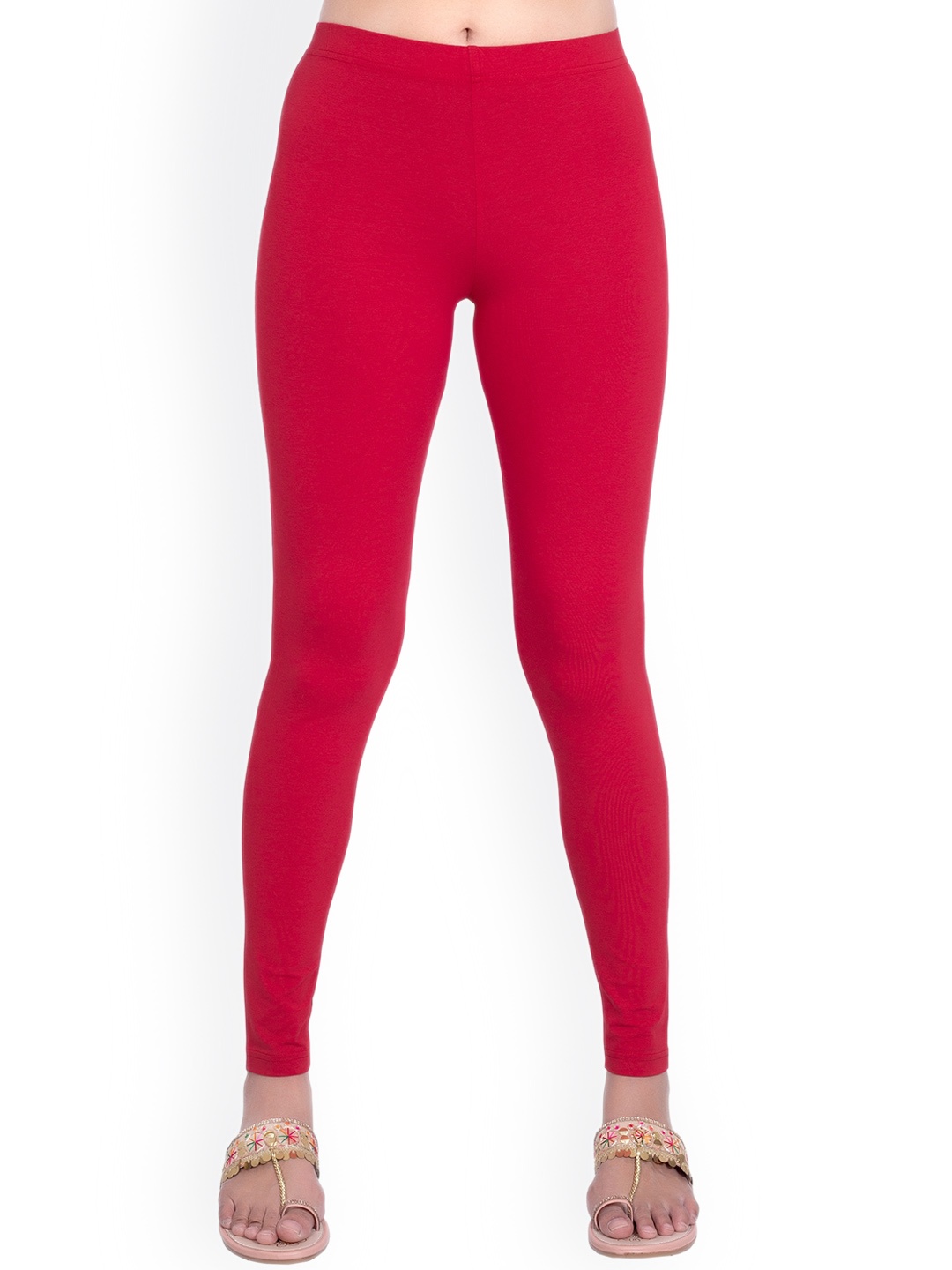 

ONE SKY High Rise Ankle Length Slip-On Leggings, Red
