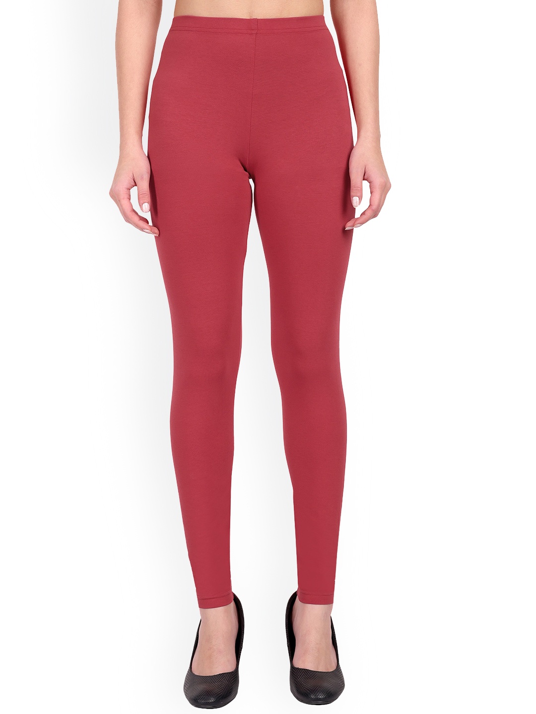 

ONE SKY High Rise Ankle Length Slip-On Leggings, Maroon