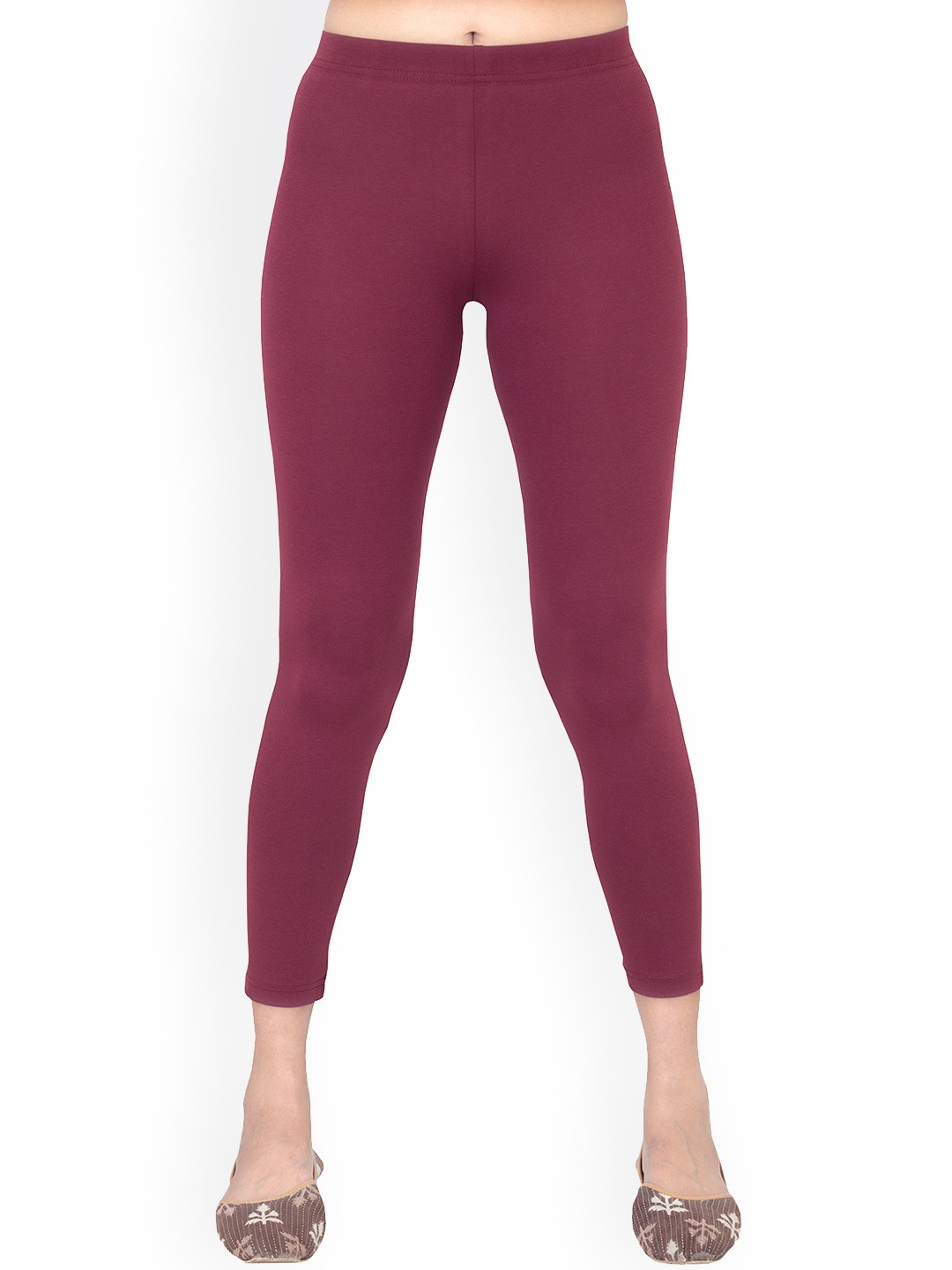 

ONE SKY High Rise Ankle Length Slip-On Leggings, Burgundy
