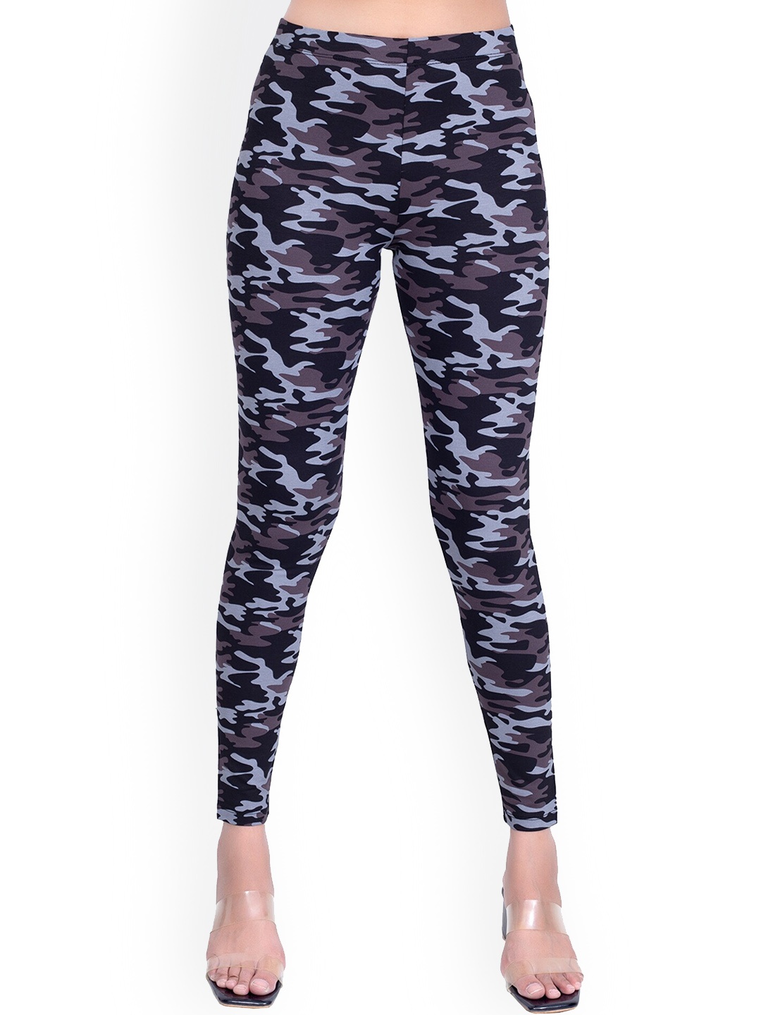 

ONE SKY Camouflage Printed Ankle-Length Leggings, Grey