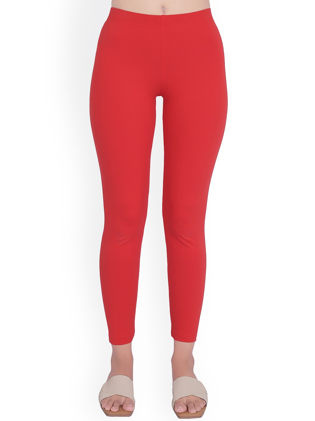 

ONE SKY High-Rise Ankle-Length Leggings, Red