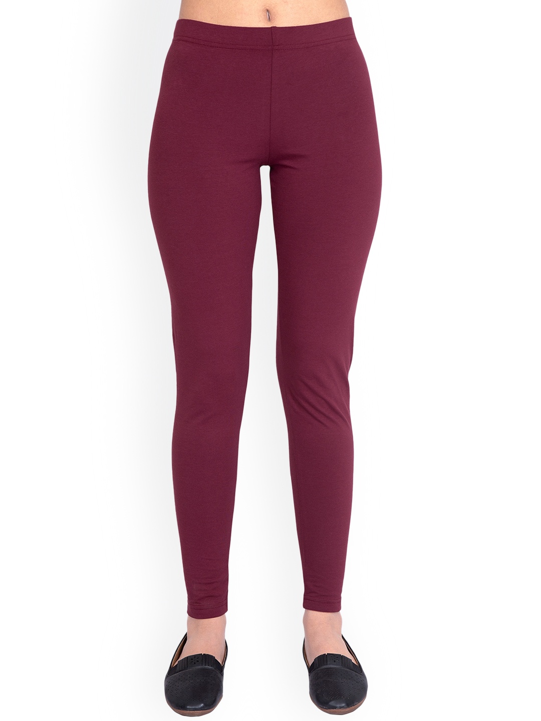 

ONE SKY Ankle Length Slip-On Leggings, Burgundy