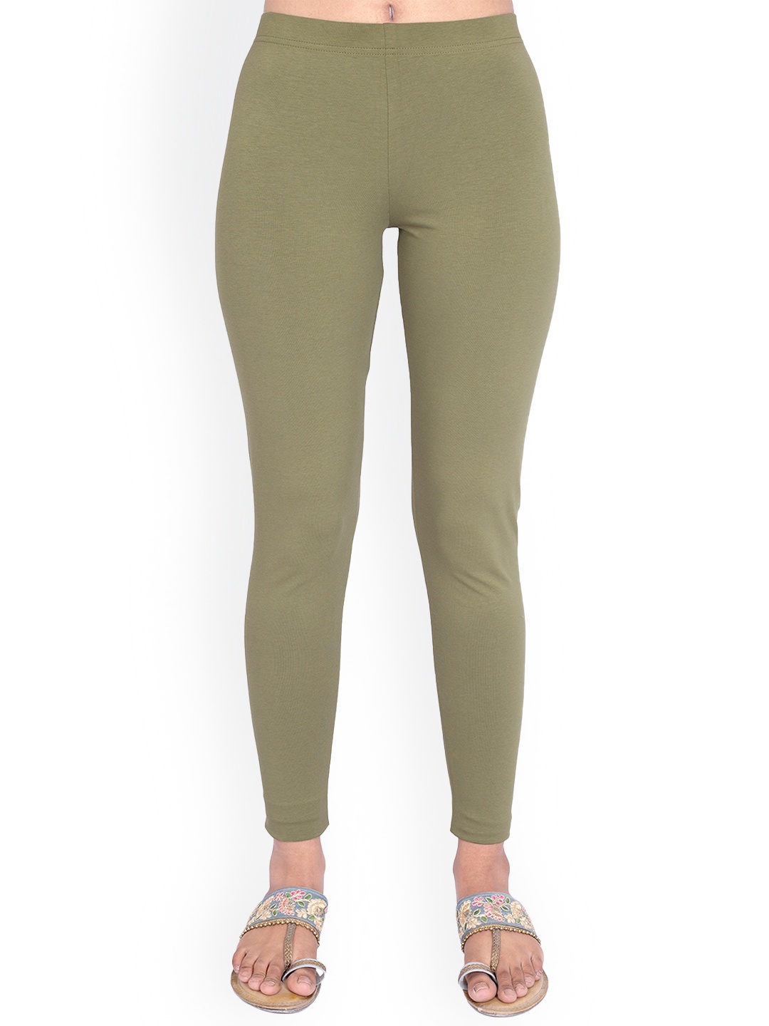 

ONE SKY Ankle Length Slip-On Leggings, Olive