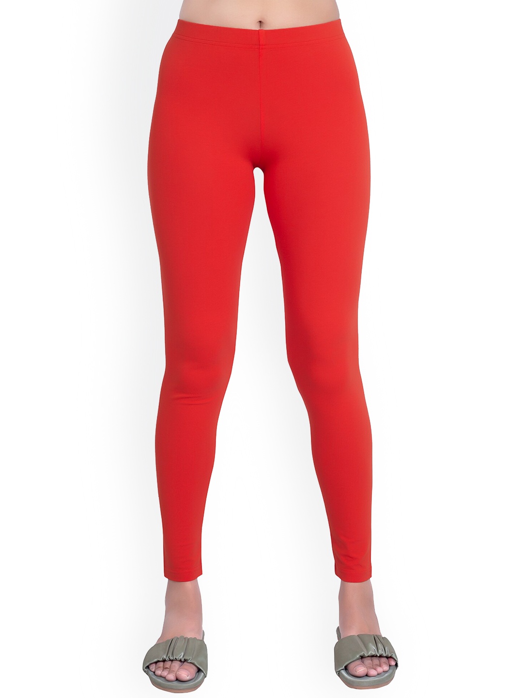 

ONE SKY Ankle-Length Leggings, Red
