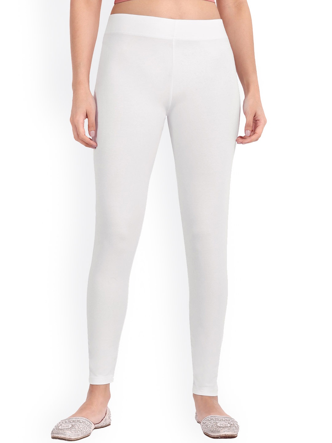

ONE SKY Ankle Length Slip-On Leggings, White