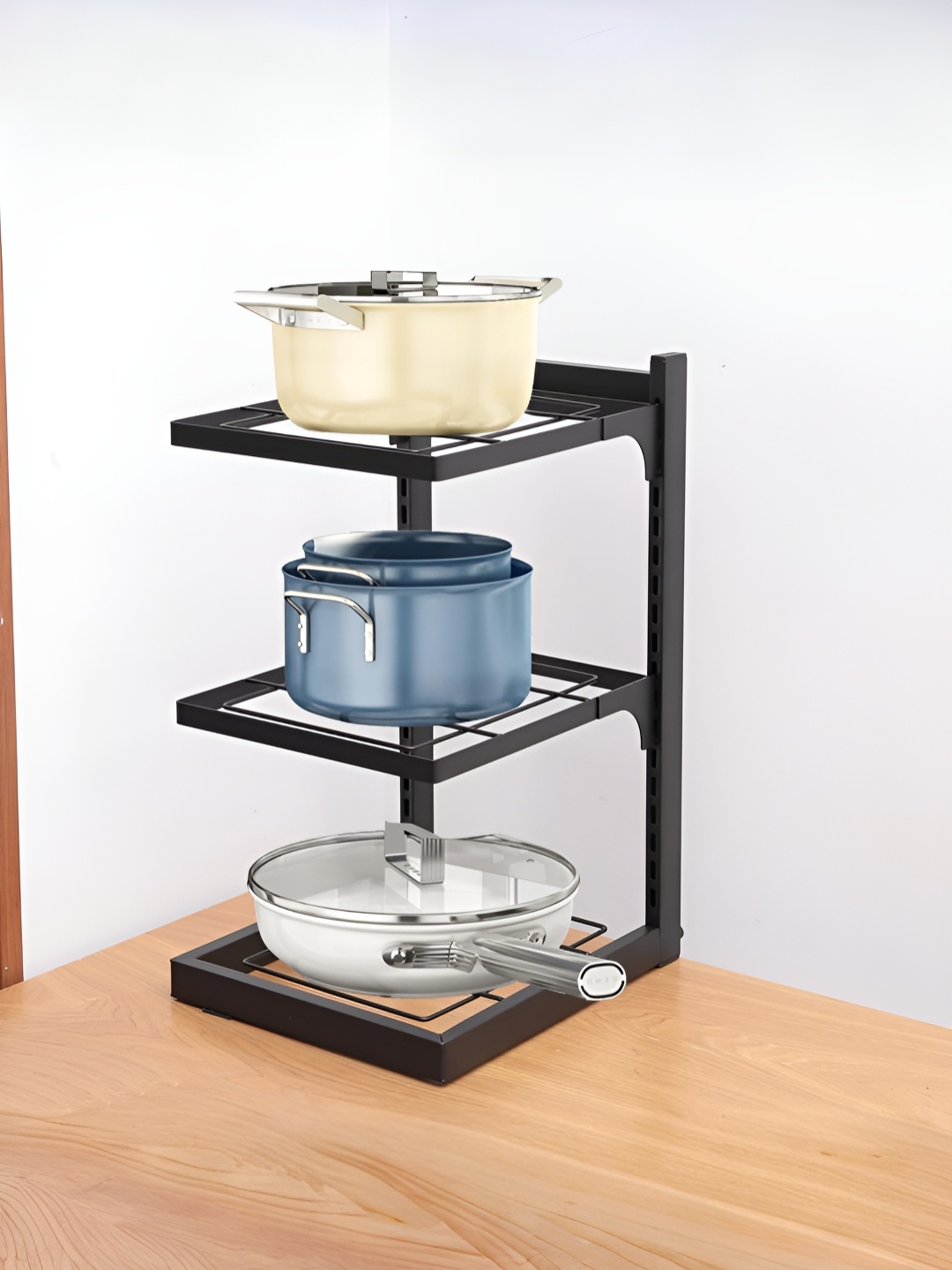 

UMAI Black Metal 3 Layered Wall Pot Rack