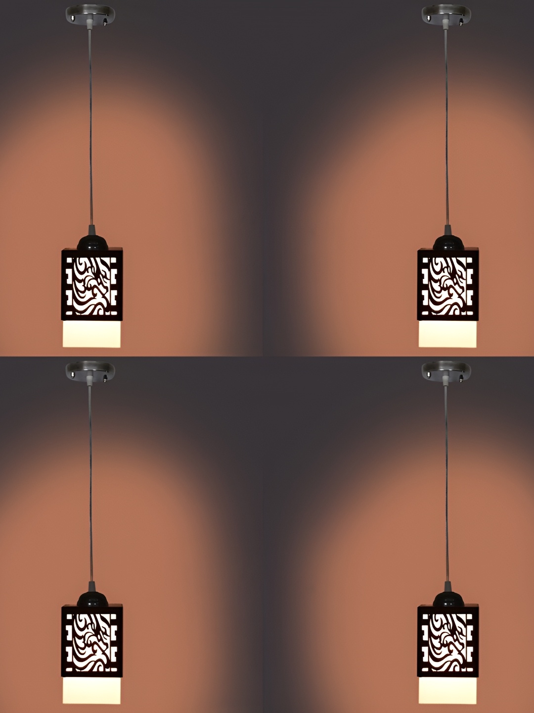 

Afast Black & White 4Pcs Textured Wooden Traditional Rectangle Ceiling Lamps