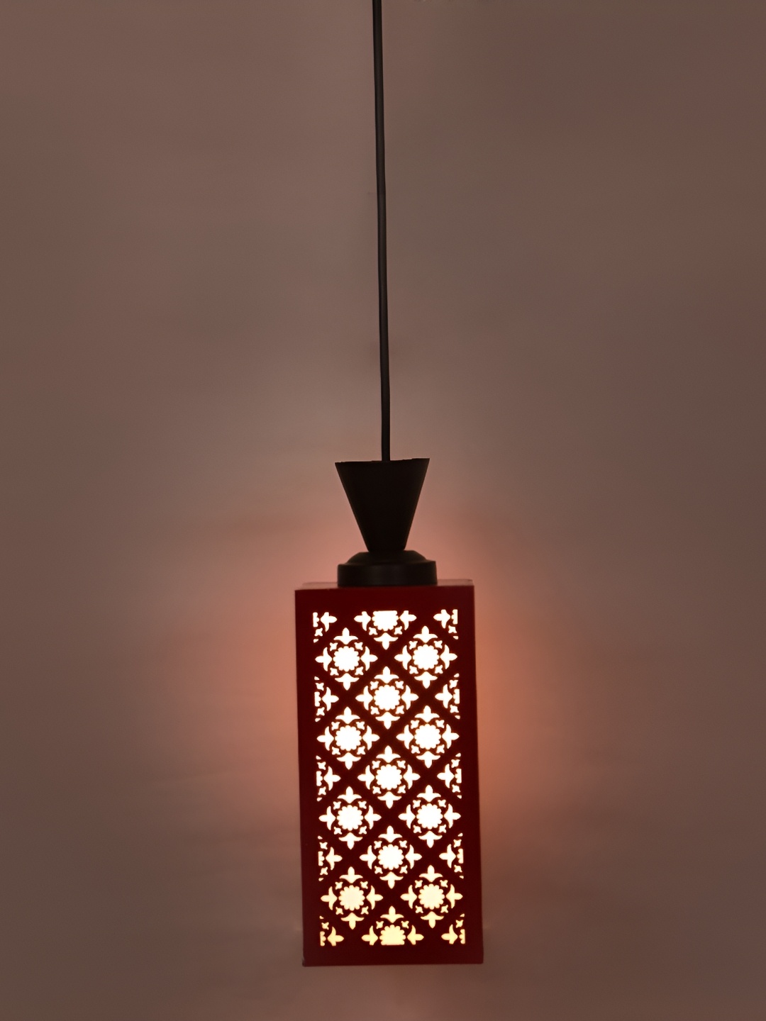 

Afast Red Textured Wooden Contemporary Ceiling Lamp