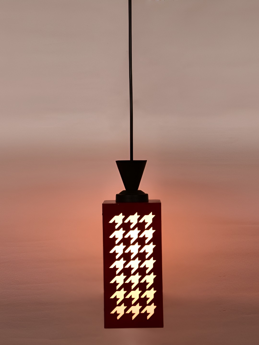 

Afast Red Textured Wooden Contemporary Ceiling Lamp