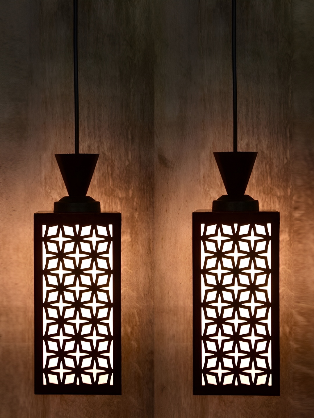 

Afast Brown 2 Pieces Contemporary Wooden Ceiling Lamp