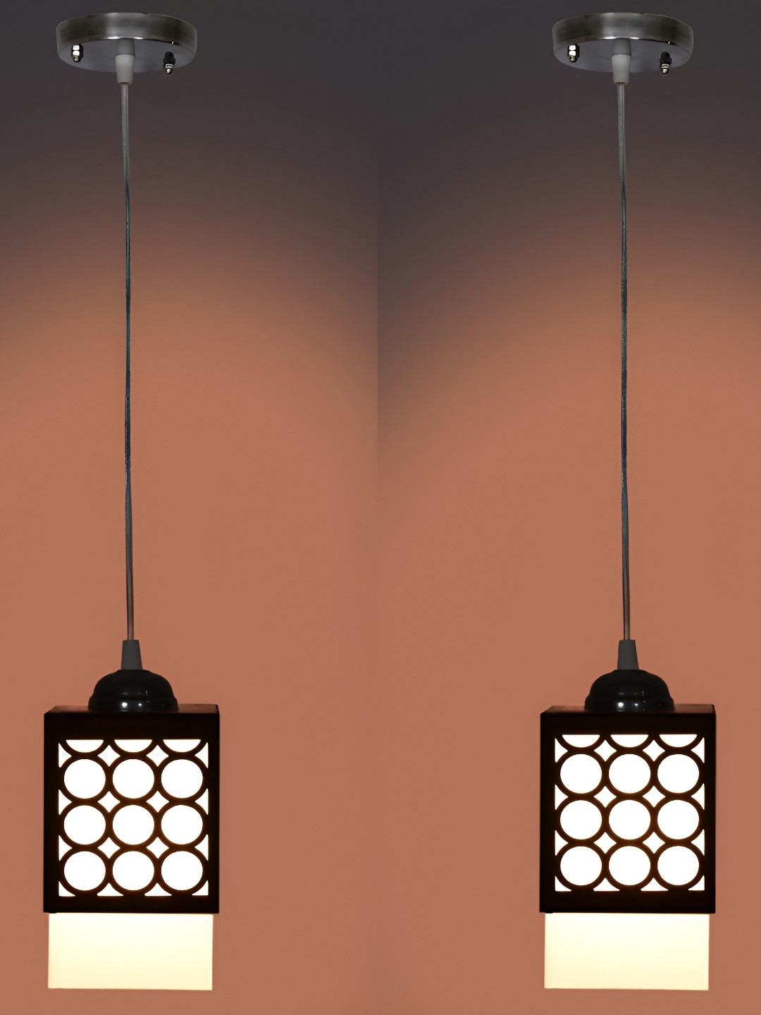 

Afast Black 2 Pieces Textured Self Assembly Wooden Rectangle Contemporary Ceiling Lamp
