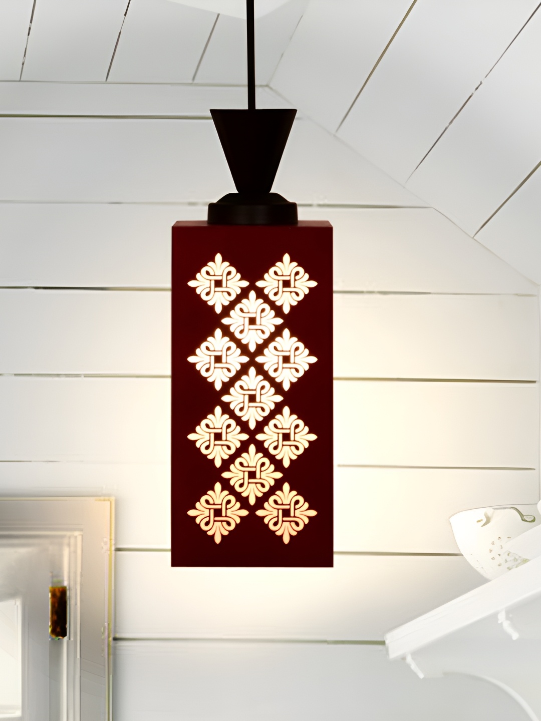 

Afast Red Wooden Contemporary Ceiling Lamp