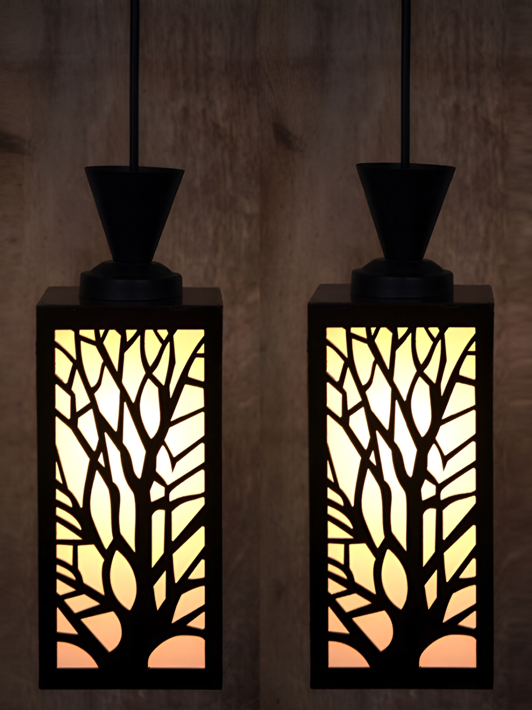 

Afast Brown 2 Pieces Wooden Traditional Ceiling Lamp