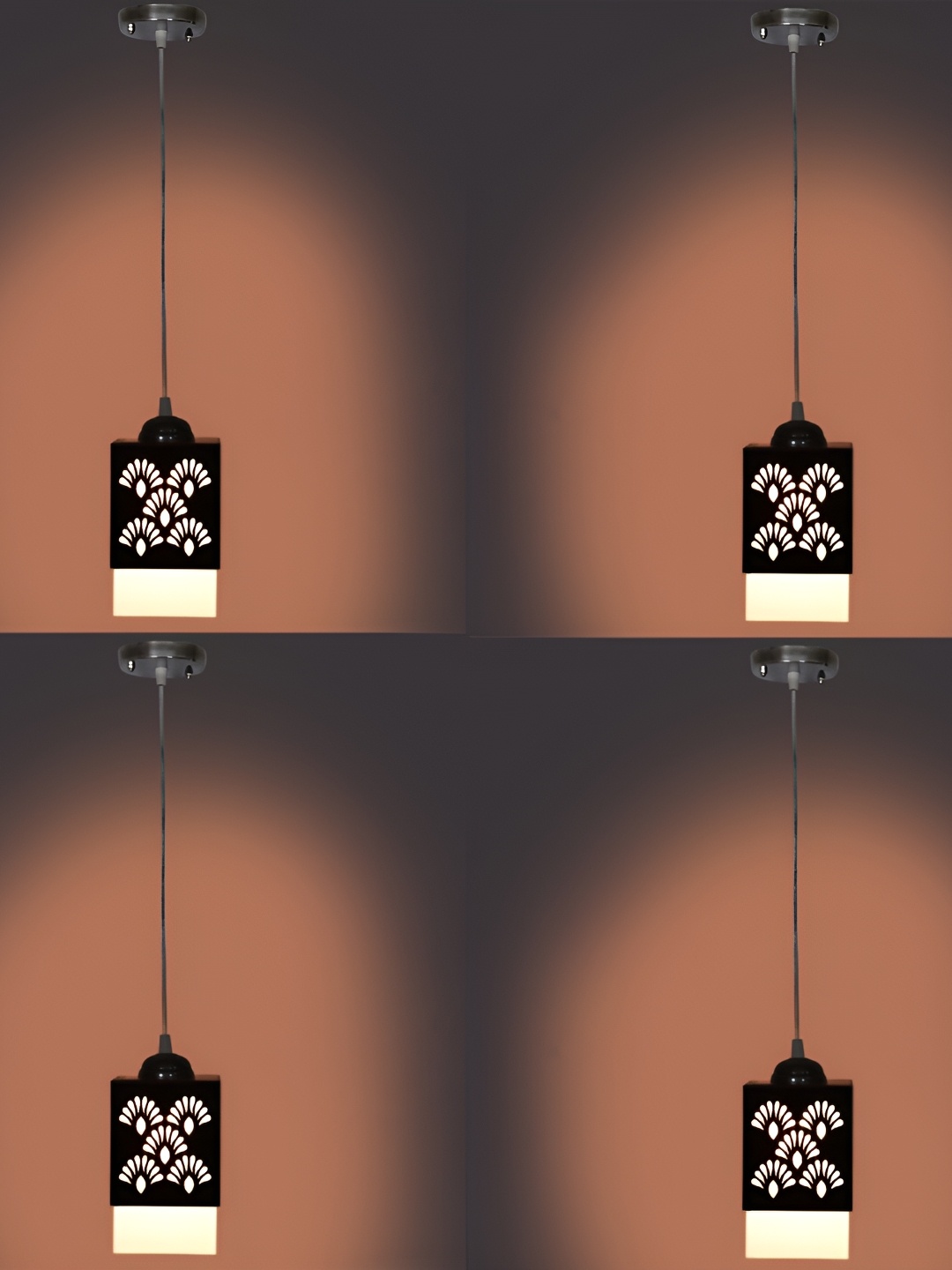 

Afast Brown & White 4 Pieces Traditional Textured Wooden Ceiling Lamps
