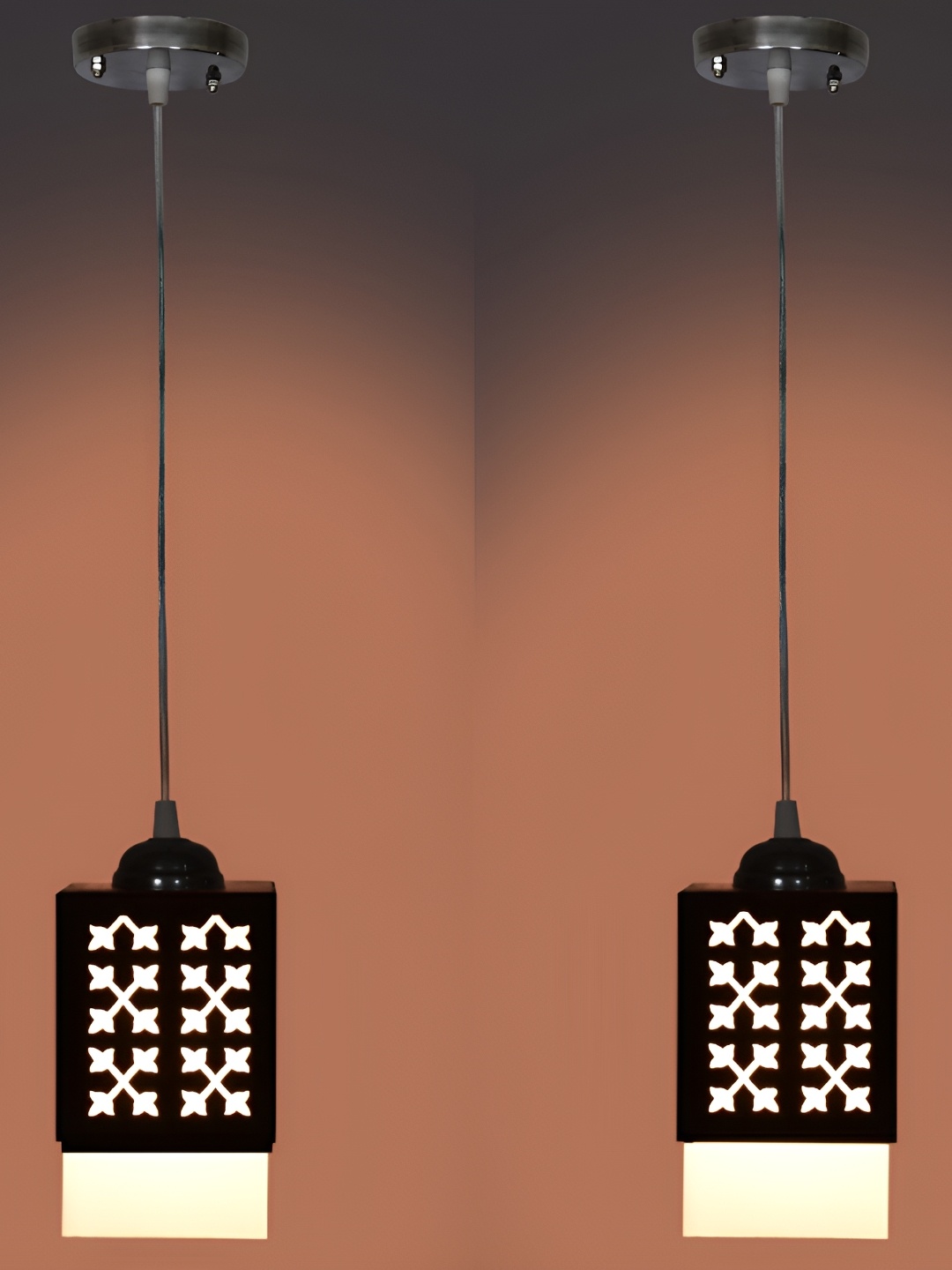 

Afast Black & White 2 Pieces Textured Wooden Contemporary Ceiling Lamps