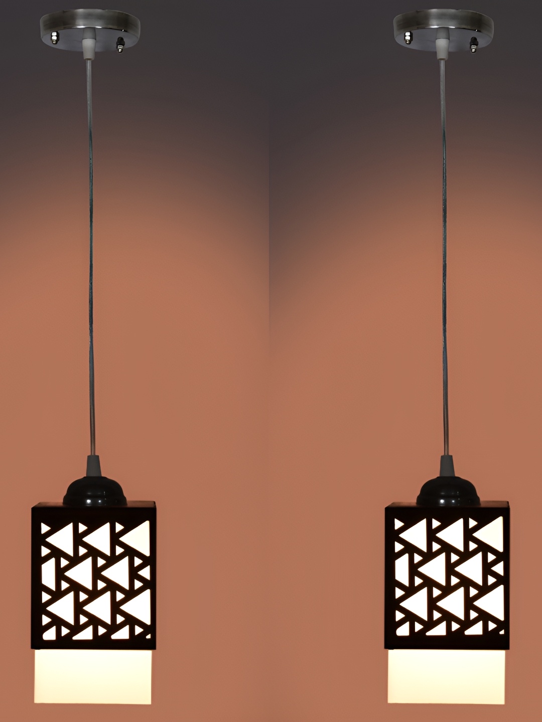 

Afast Black & White 2 Pieces Textured Wooden Contemporary Ceiling Lamp