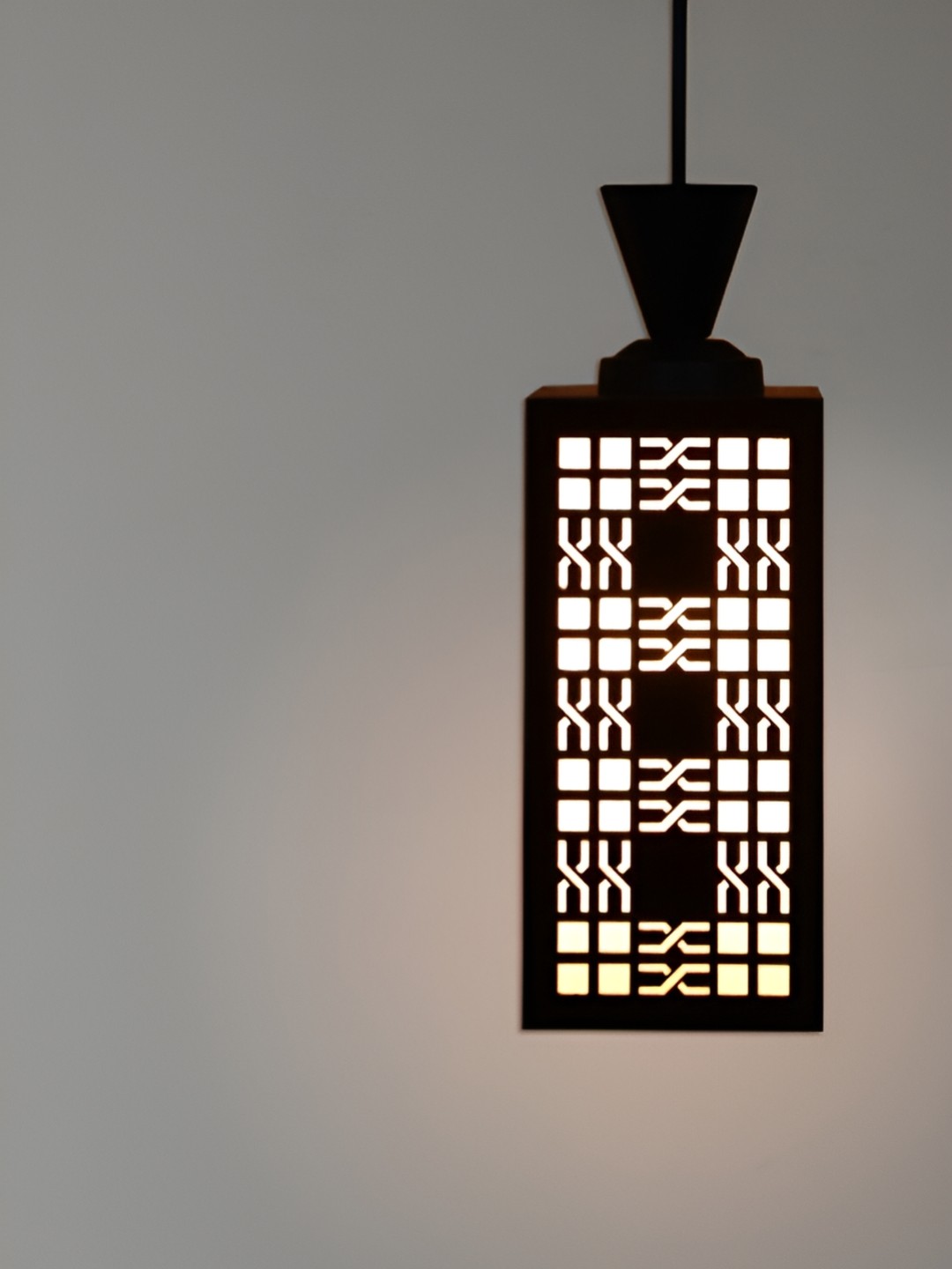 

Afast Brown Textured Rectangle Traditional Ceiling Lamp