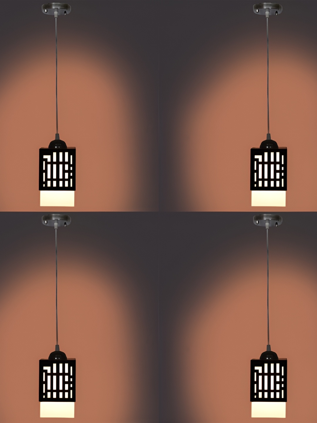 

Afast Brown 4 Pcs Textured Rectangle Traditional Ceiling Lamp