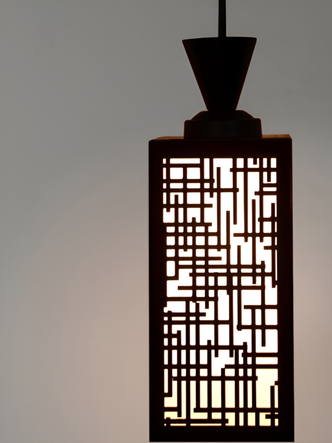 

Afast Brown Textured Rectangle Traditional Ceiling Lamp