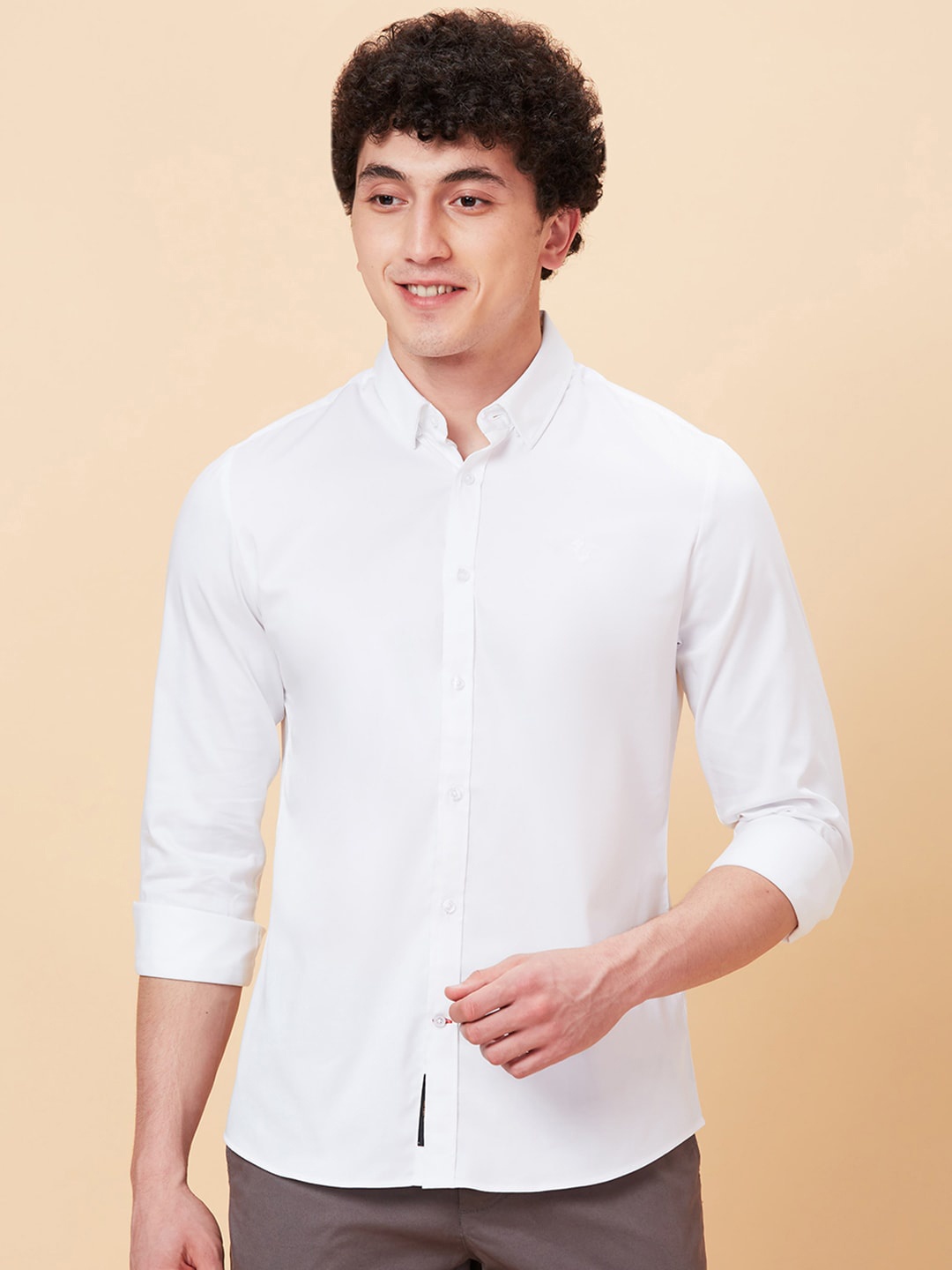 

Being Human Spread Collar Slim Fit Cotton Casual Shirt, White
