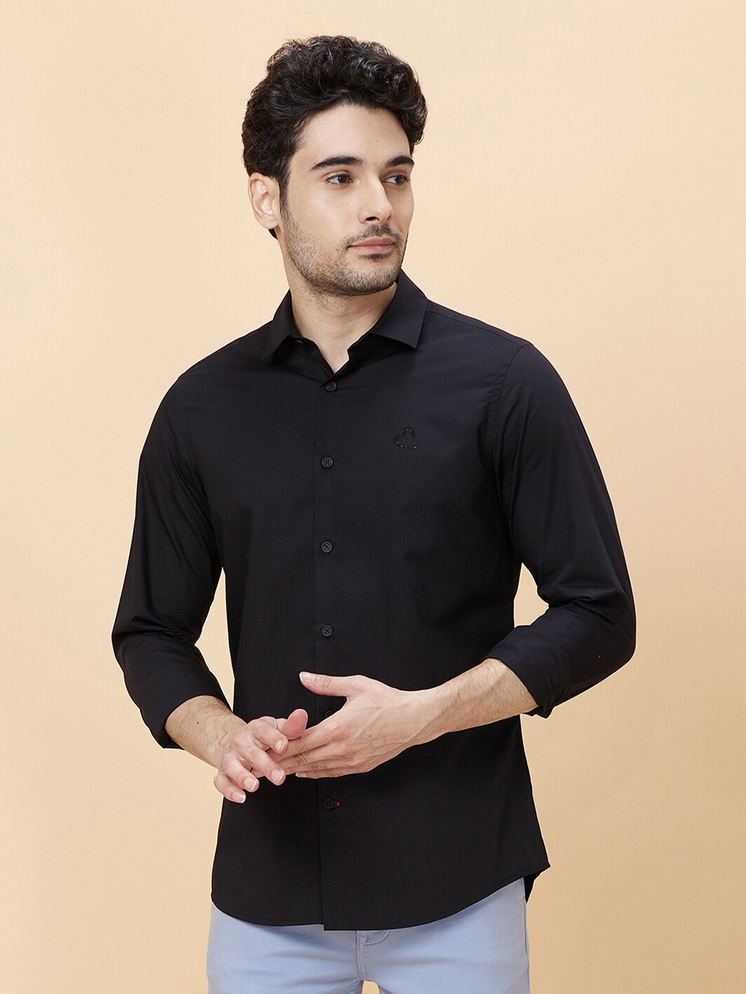 

Being Human Slim Fit Opaque Casual Shirt, Black