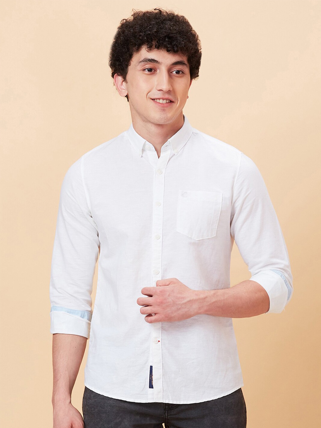 

Being Human Slim Fit Button-Down Collar Long Sleeves Casual Shirt, White