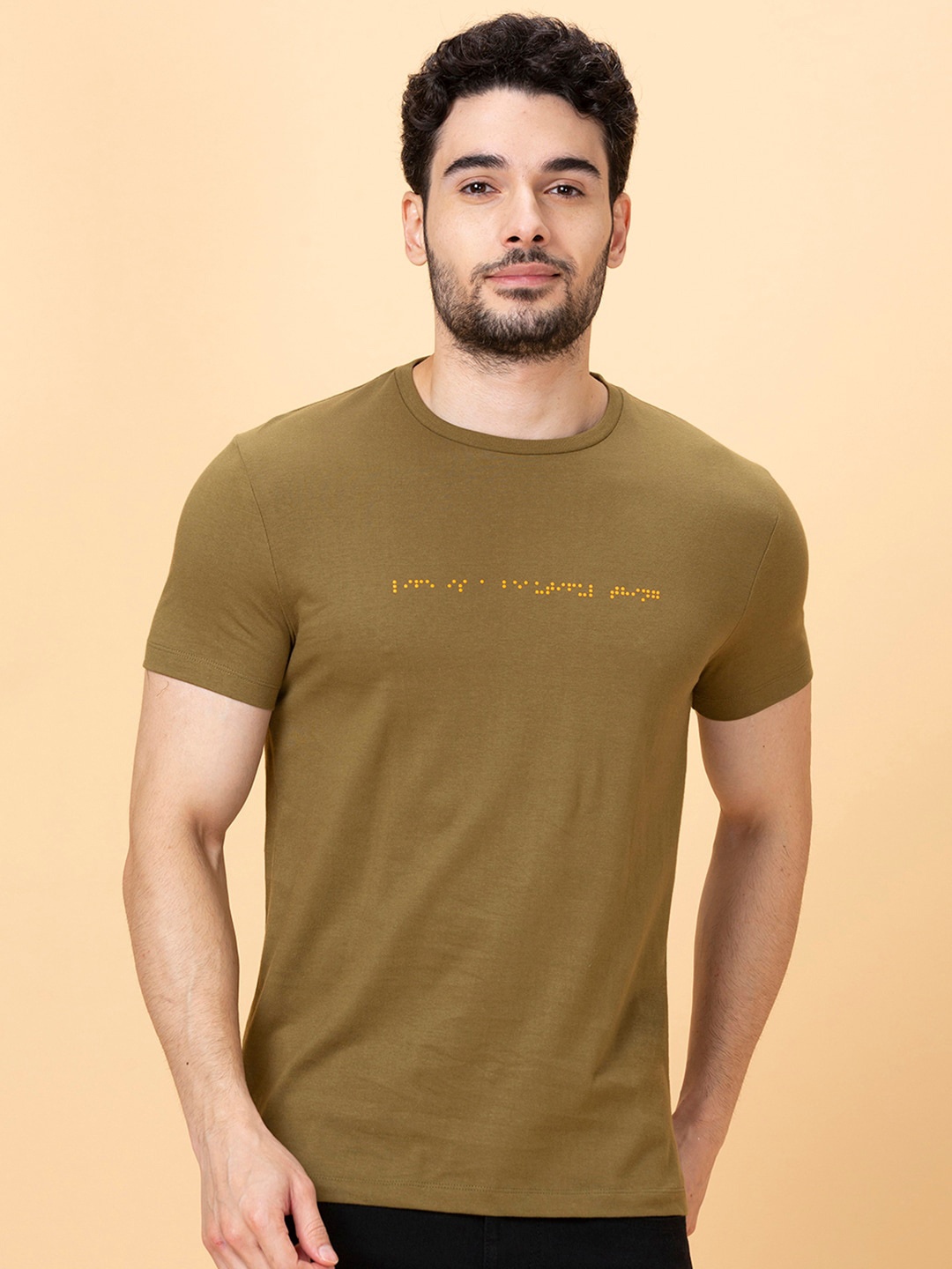 

Being Human Round Neck Casual T-shirt, Green