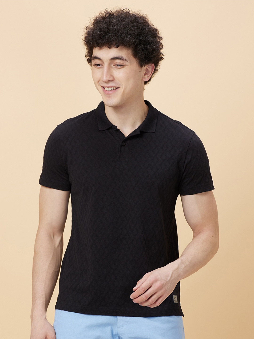 

Being Human Self Designed Polo Collar Casual T-shirt, Black