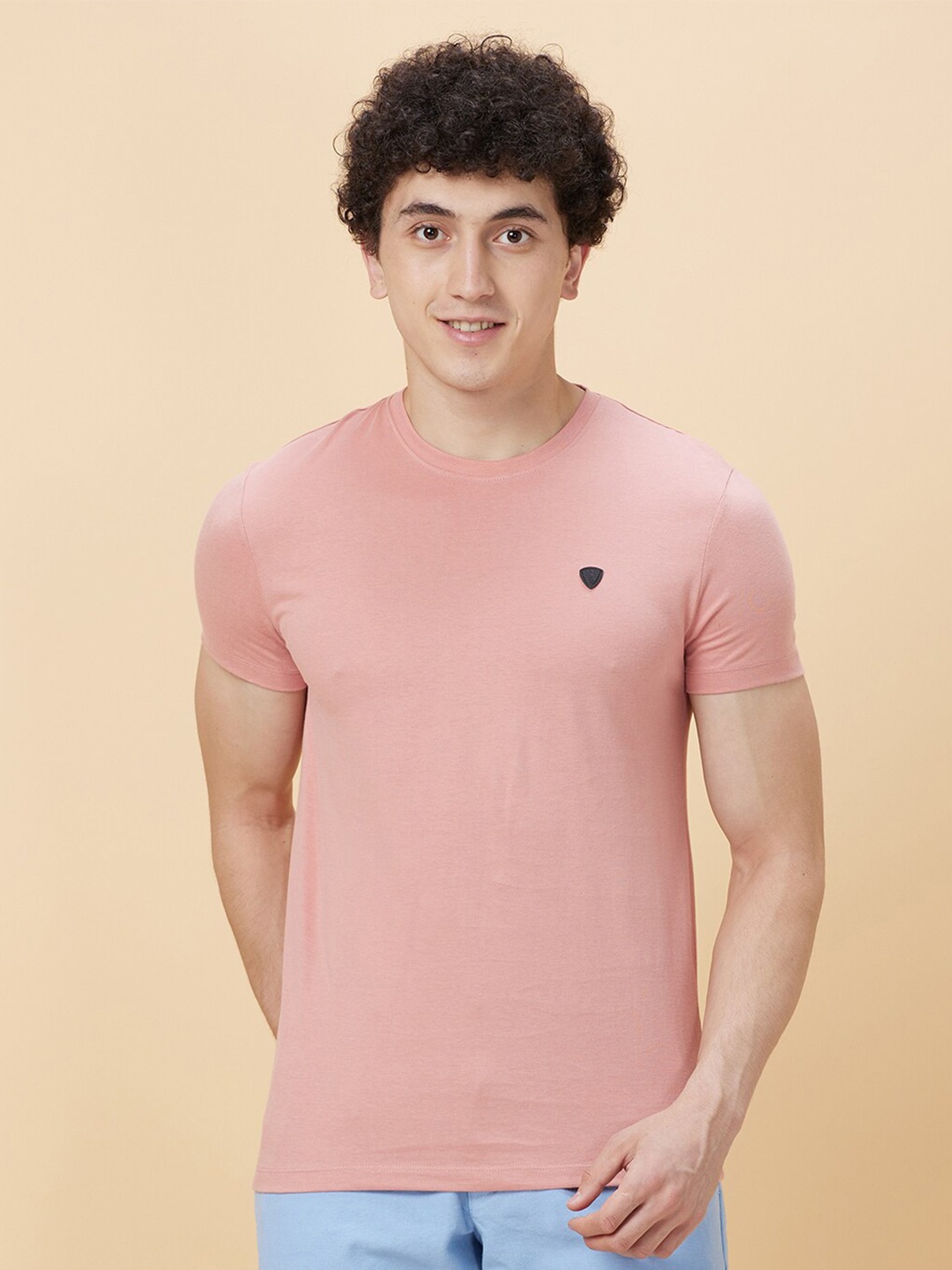 

Being Human Round Neck Casual T-shirt, Peach