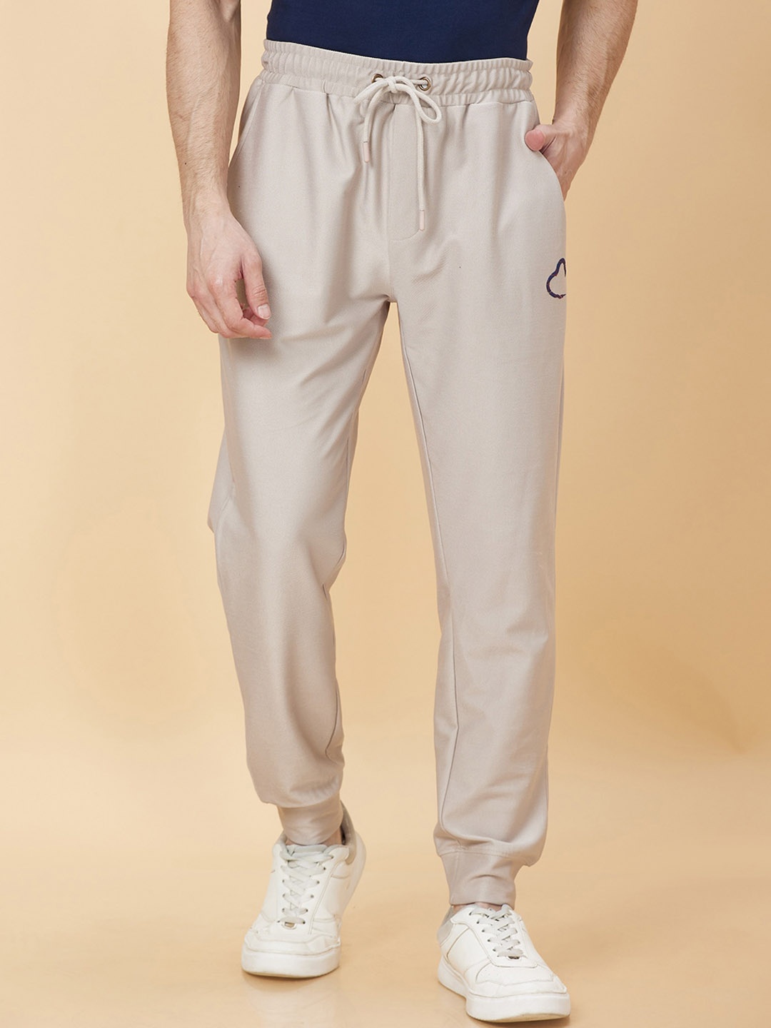 

Being Human Men Brand Name Logo Printed Mid-Rise Joggers, Brown