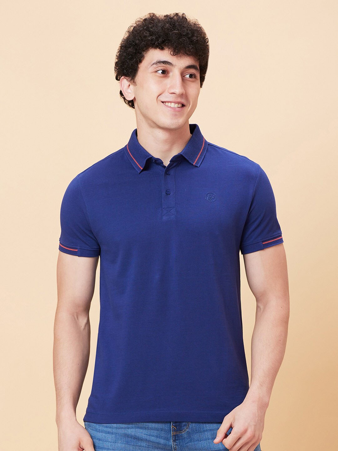 

Being Human Polo Collar Casual T-shirt, Blue